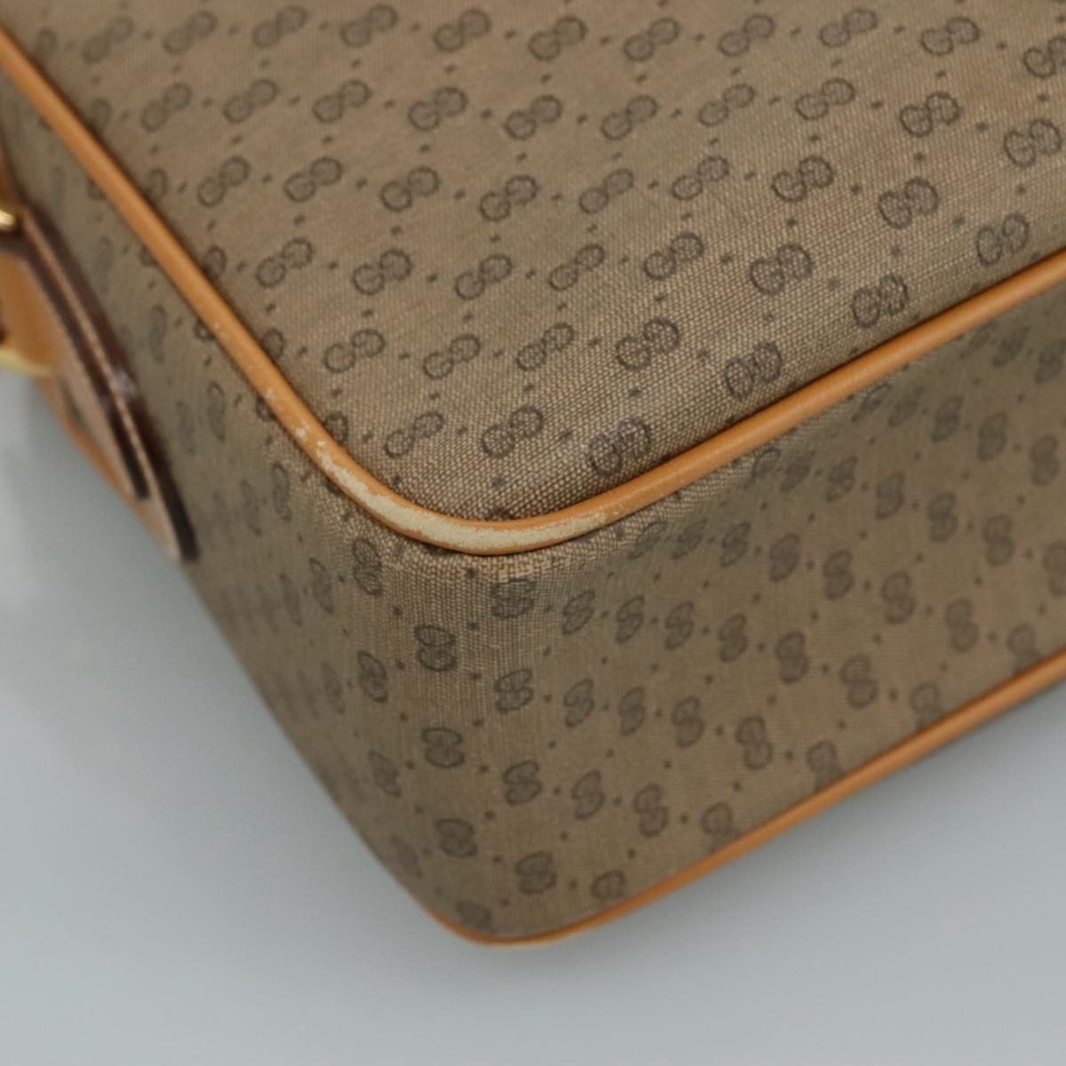 GUCCI Micro GG Supreme Shoulder Bag Pvc Beige