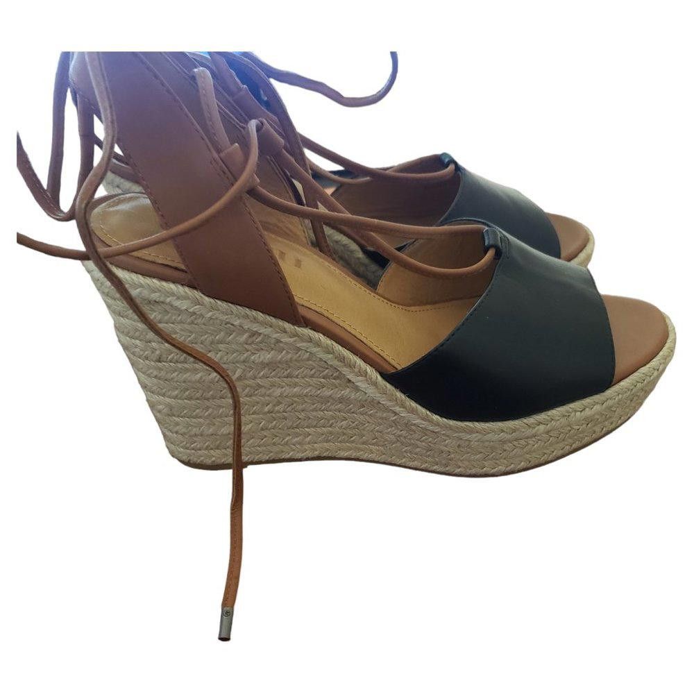 Coach Coach Black Wedged Sandals 4"Heels Size 8.5 Size US 8.5 / IT 38.5 - 4 Thumbnail