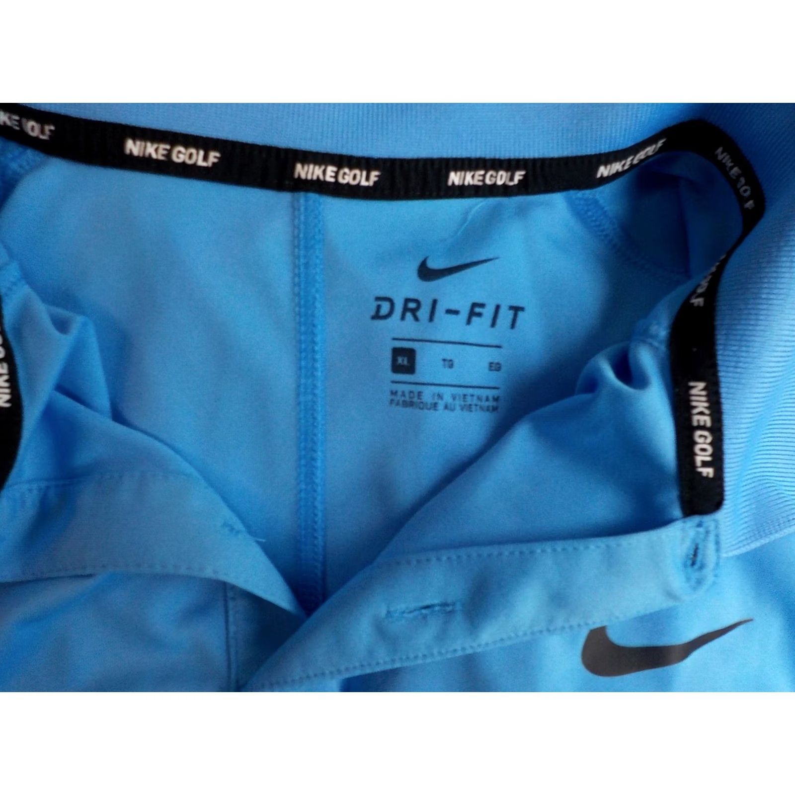Nike Nike Golf Dri-Fit Polo Shirt XL Blue with Black Swoosh Chest Mens Short Sleeve Polyester Polo Shirt Size US XL / EU 56 / 4 - 4 Thumbnail