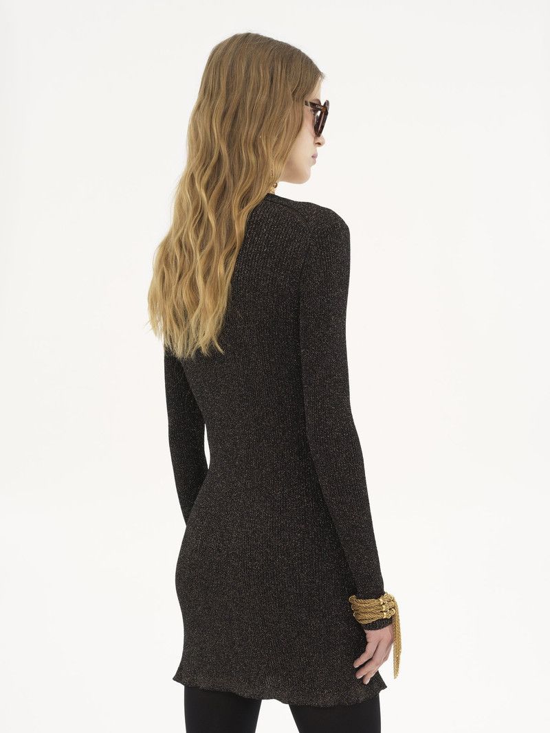 Chloe o1loc1c11125 Mini Dress in Black Gold Size L / US 10 / IT 46 - 4 Thumbnail
