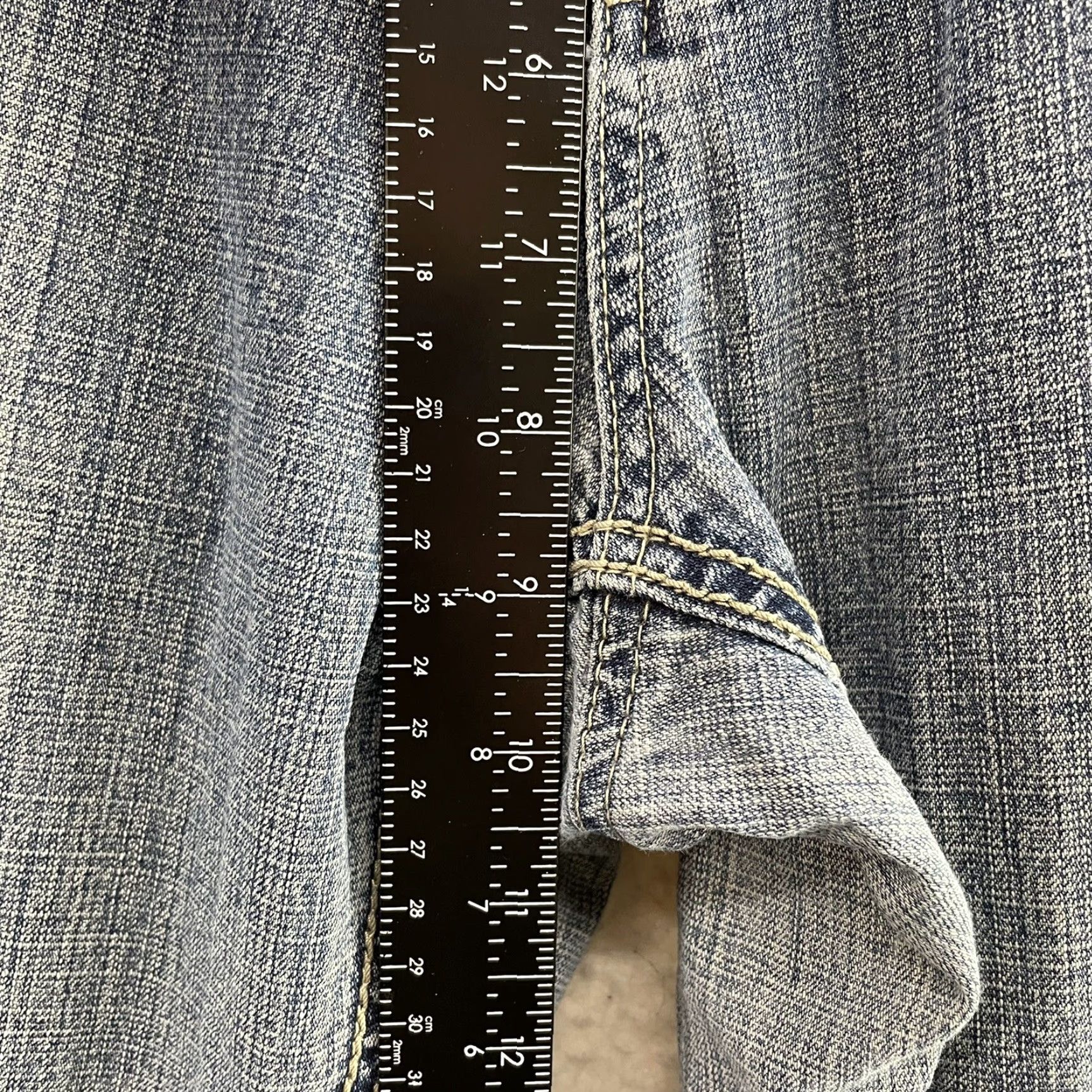 Vintage VINTAGE Y2K Jeans Bootcut Flare Low Mid Rise Burnout Pocketless 10/29 Womens Jeans Blue Size 32" / US 10 / IT 46 - 7 Thumbnail