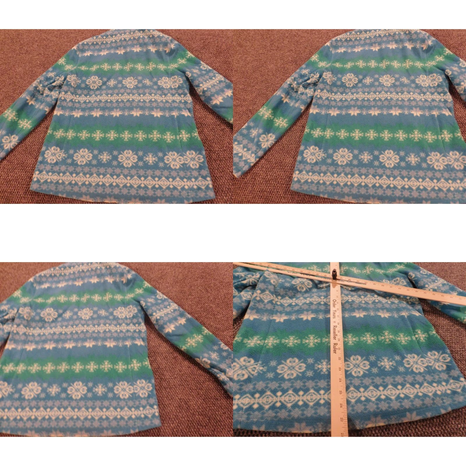 Talbots Talbots Jacket M Blue Fleece Striped Full Zip Women Regular Fit Holiday Spring Fall Vintage No Size M / US 6-8 / IT 42-44 - 8 Thumbnail