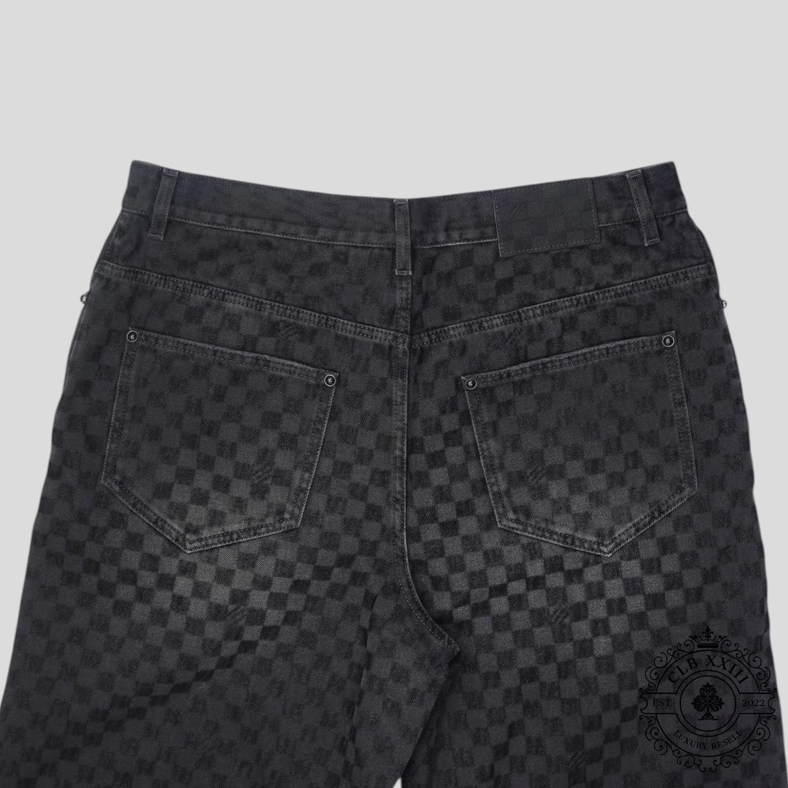Louis Vuitton Louis Vuitton Damier Ultrablack Flocked Wide Leg Denim Pants Size US 36 / EU 52 - 3 Thumbnail