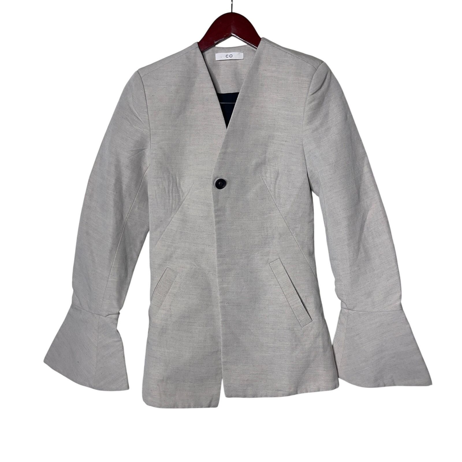 CO Co Peplum Cuff Jacket flared sleeves single-button closure Size XS / US 0-2 / IT 36-38 - 2 Thumbnail
