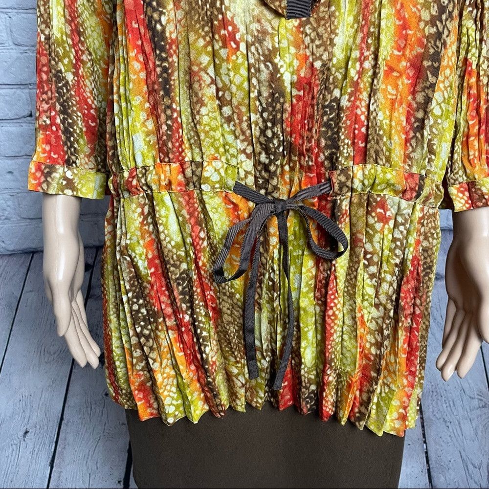 Jones New York Jones New York Pleated Brown Orange 3/4 Sleeve Blouse Size Size M / US 6-8 / IT 42-44 - 8 Thumbnail