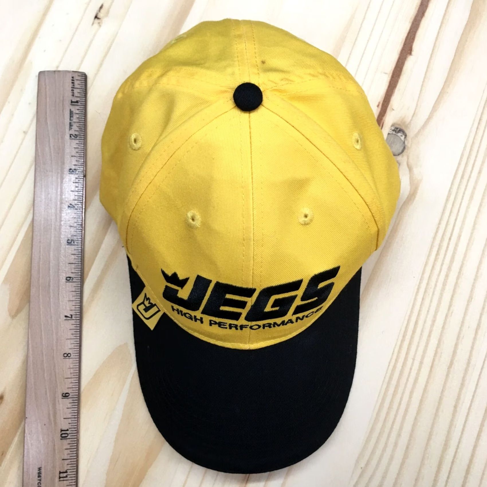 Vintage Jegs Baseball Cap Hat Mens One Size Yellow Black Adjustable Embroidered Basic Size ONE SIZE - 3 Thumbnail