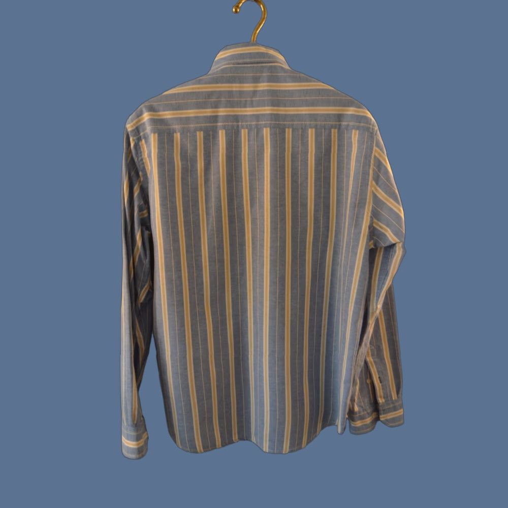 Vintage Aéropostale Mens Button Up Long Sleeve Collared Shirt Large Blue White Striped Size US L / EU 52-54 / 3 - 1 Thumbnail