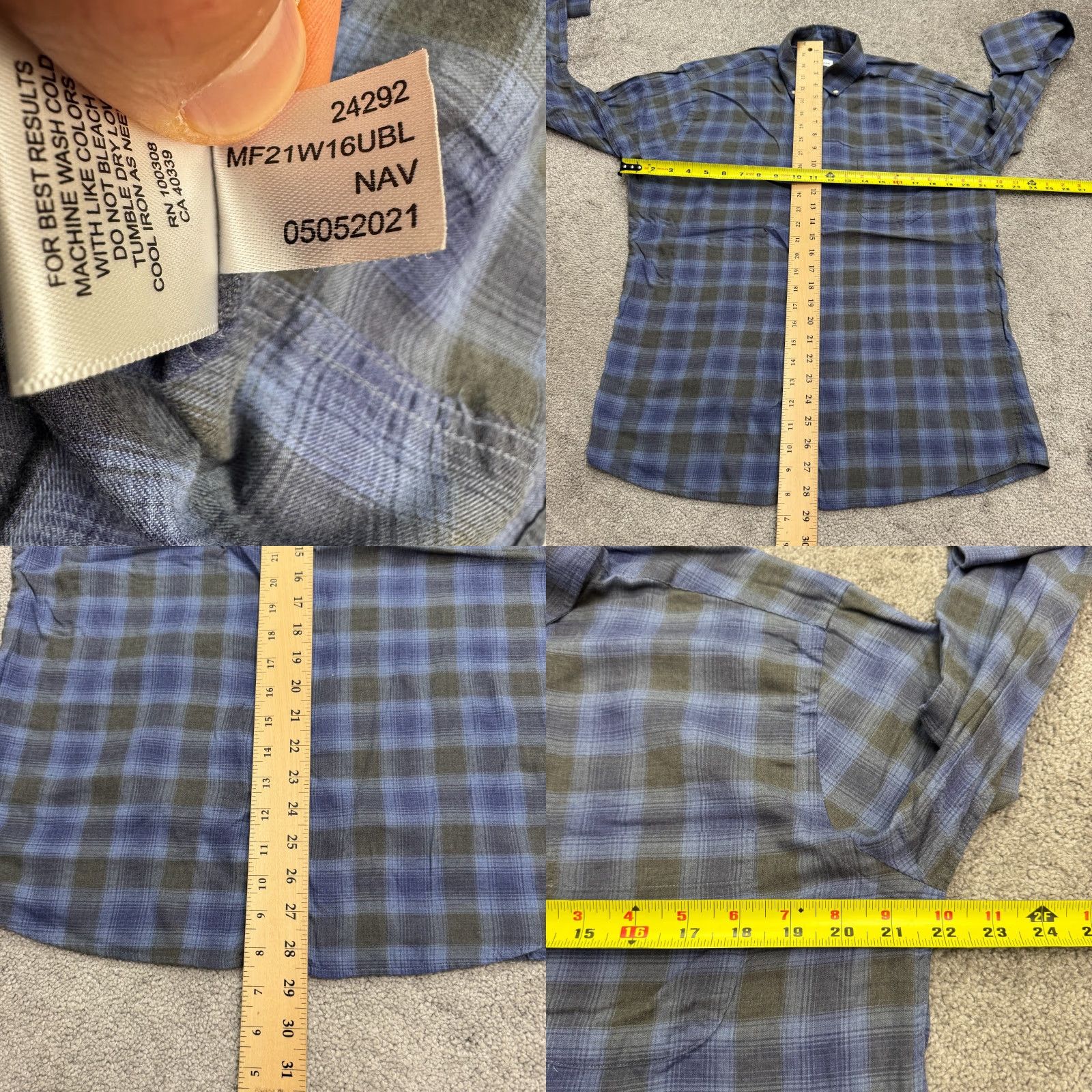 Peter Millar VINTAGE: No — Peter Millar Button-Down Shirt Mens M Blue Plaid Cotton Long Sleeve Casual Size US M / EU 48-50 / 2 - 8 Thumbnail