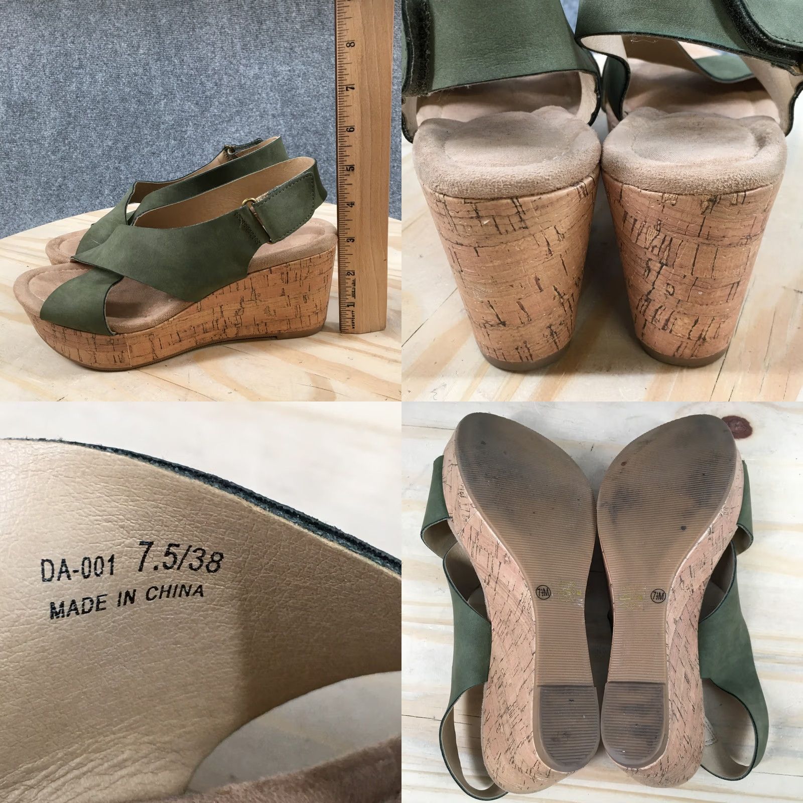 Chinese Laundry Chinese Laundry Sandals Womens 7.5 Slingback Green Wedge High Heel Casual Shoes Women's Casual Sandals Slingback Green 7.5 Size US 8 / IT 38 - 8 Thumbnail