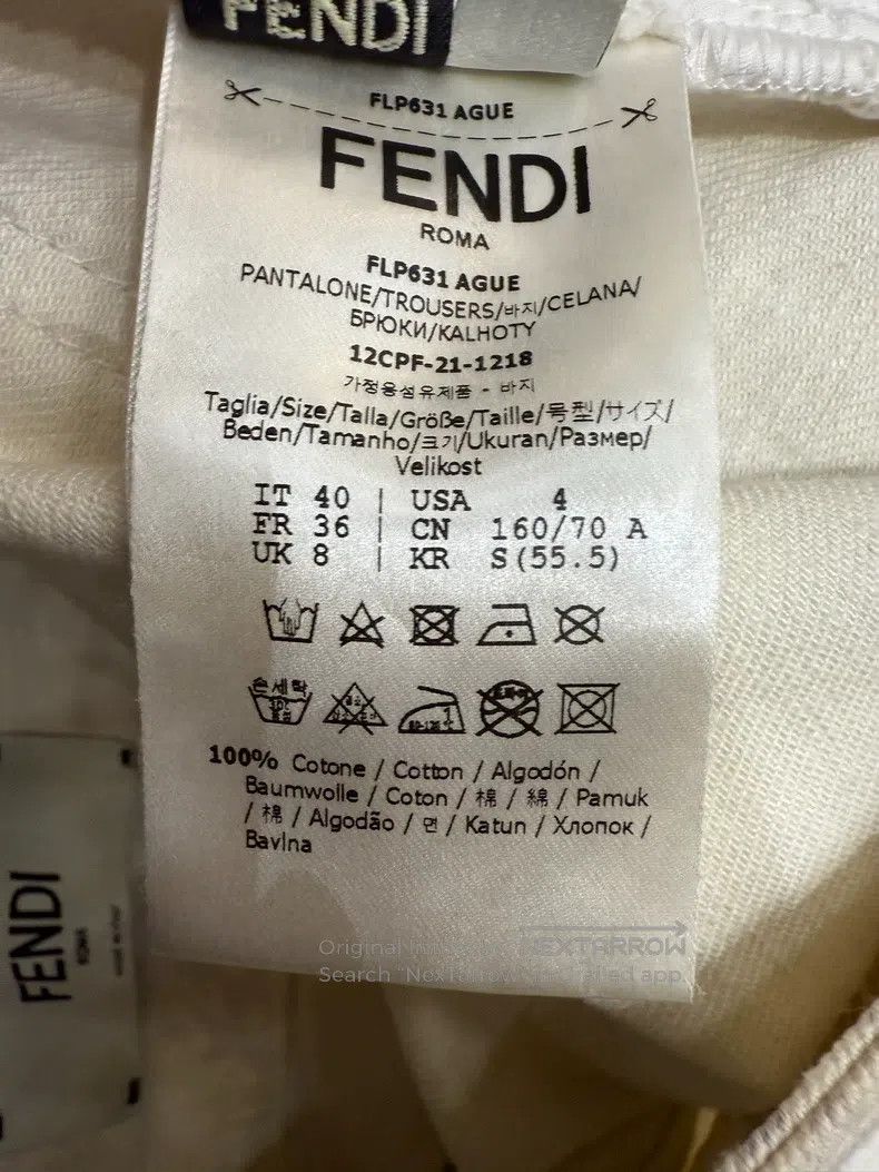 Fendi Fendi White monogram casual pants Size 26" / US 2 / IT 38 - 5 Thumbnail