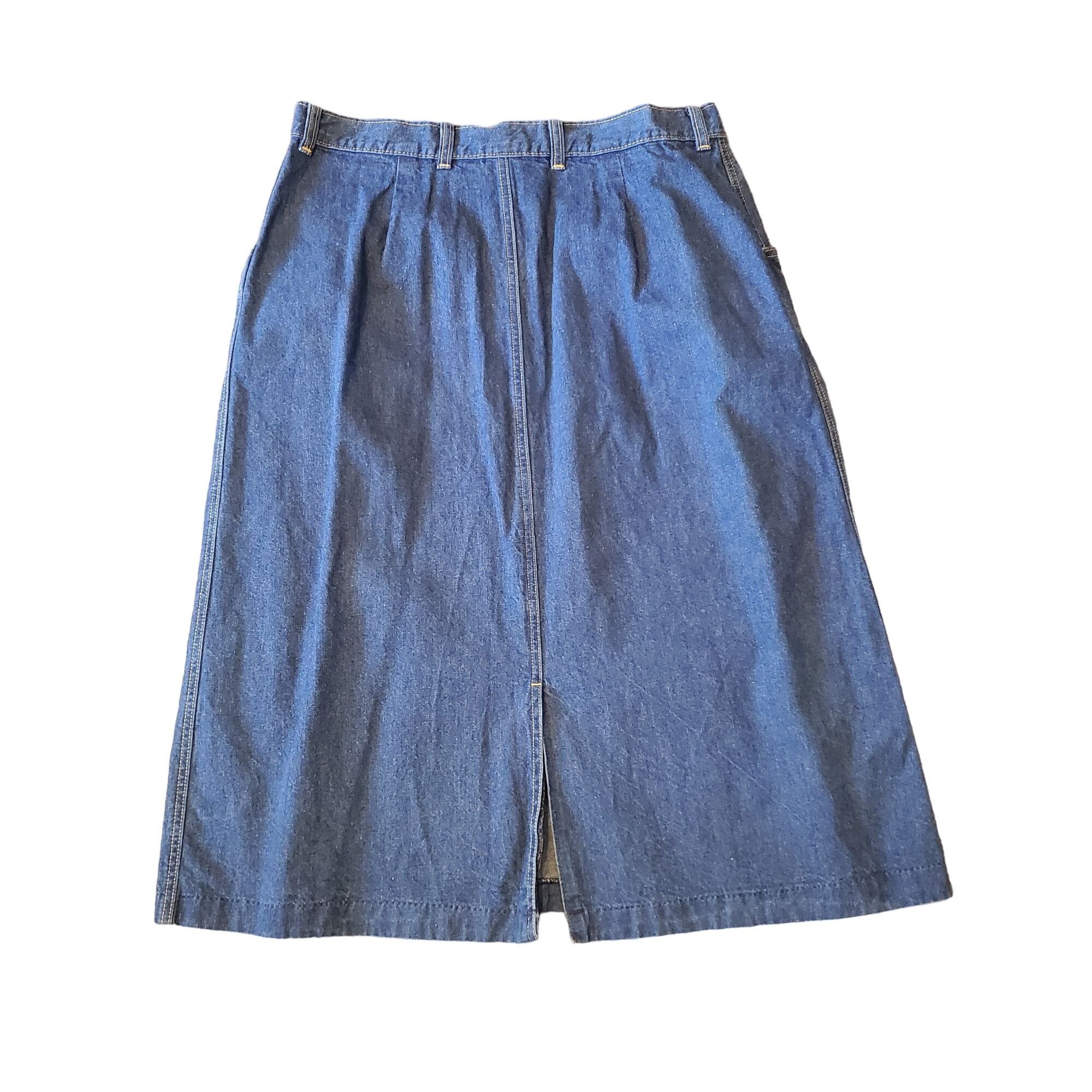 Other Cheryl Tiego 34 Vintage Blue Jean Denim Skirt Pockets Back S Size 34" / US 12 / IT 48 - 2 Thumbnail