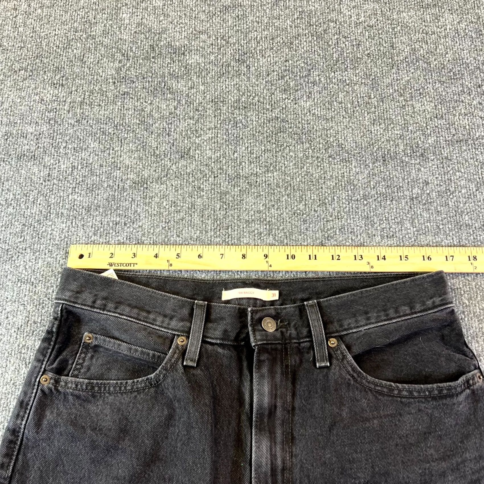 Levi's Levi's Jeans Women's 31 Baggy 94 Gray Denim Cotton Mid Rise Straight Leg Zip Fly Size 24" / US 00 / IT 34 - 3 Thumbnail