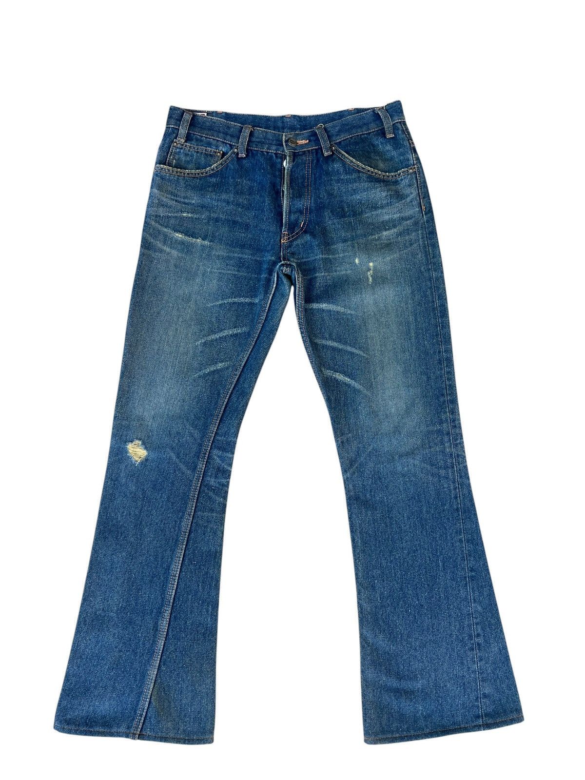 Backbone Backbone X Bobson Japan Distressed Fade Denim Bootcut Jeans Size US 31 - 1 Thumbnail