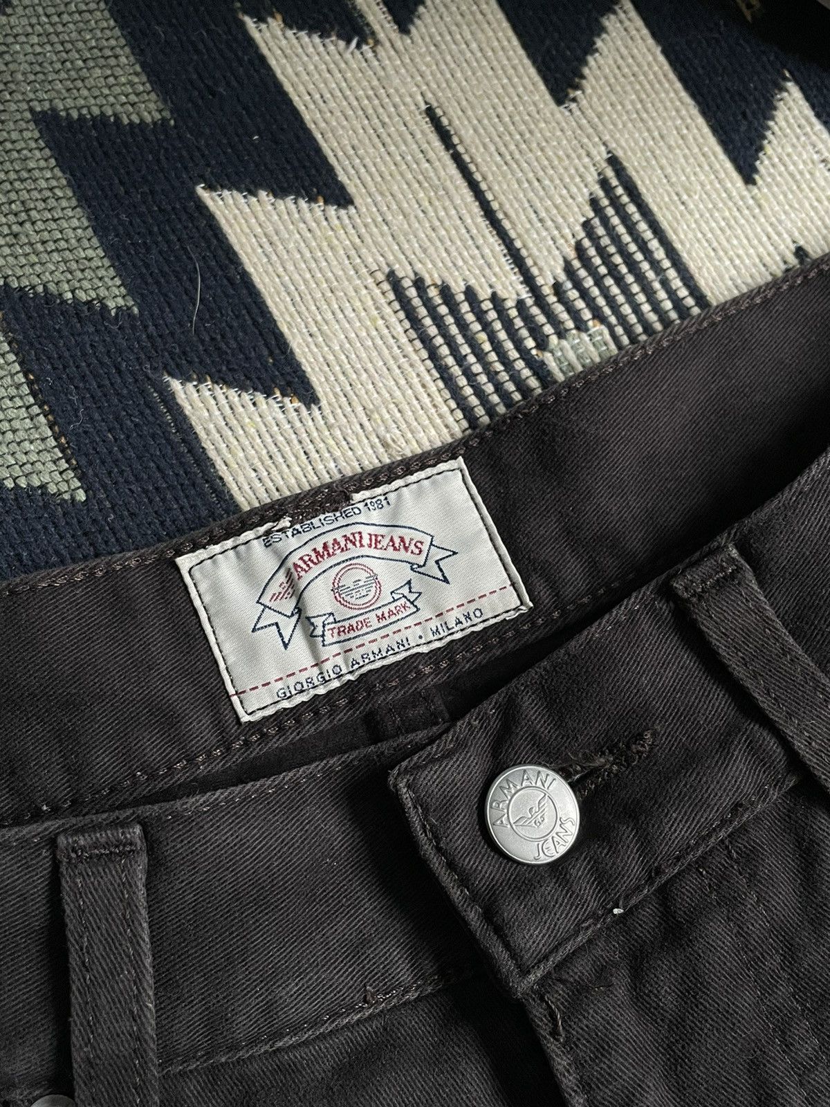 Armani Vintage Armani Metal Logo Brown Denim Pants Size US 36 / EU 52 - 11 Thumbnail
