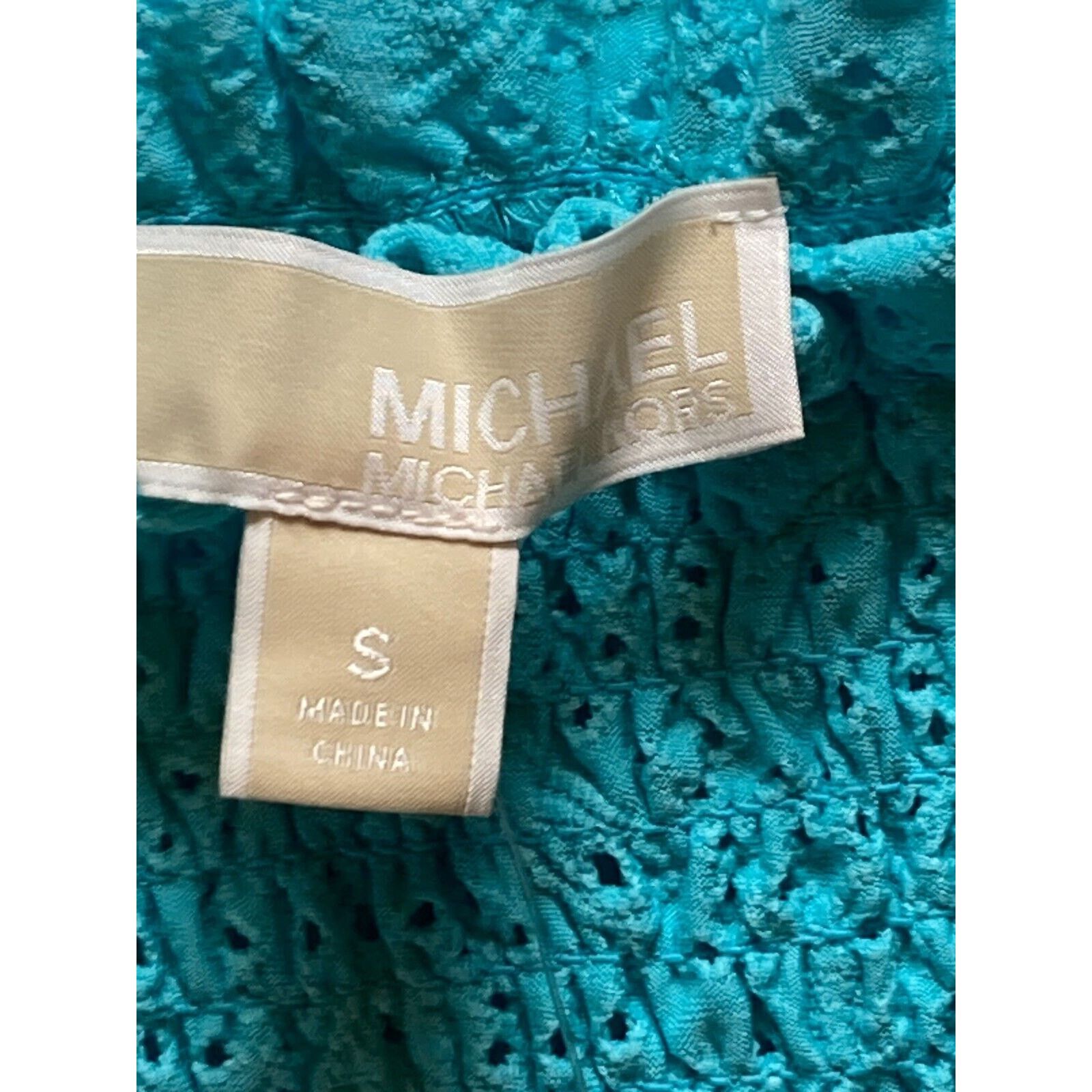 Michael Kors MICHAEL KORS Womens Aqua Peasant Dress Pouf Sleeve Dress S Size S / US 4 / IT 40 - 3 Thumbnail