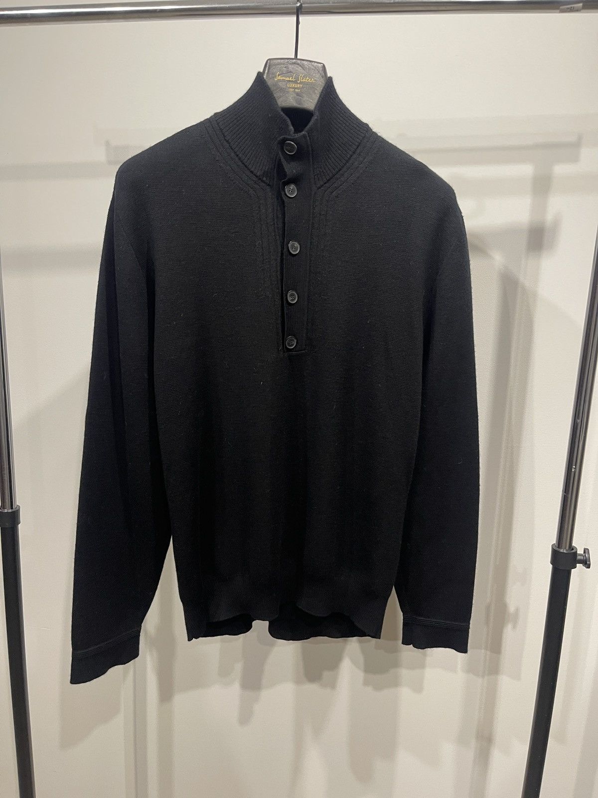Hugo Boss Sweater with buttons black hugo boss wool jumper M Size US M / EU 48-50 / 2 - 1 Thumbnail