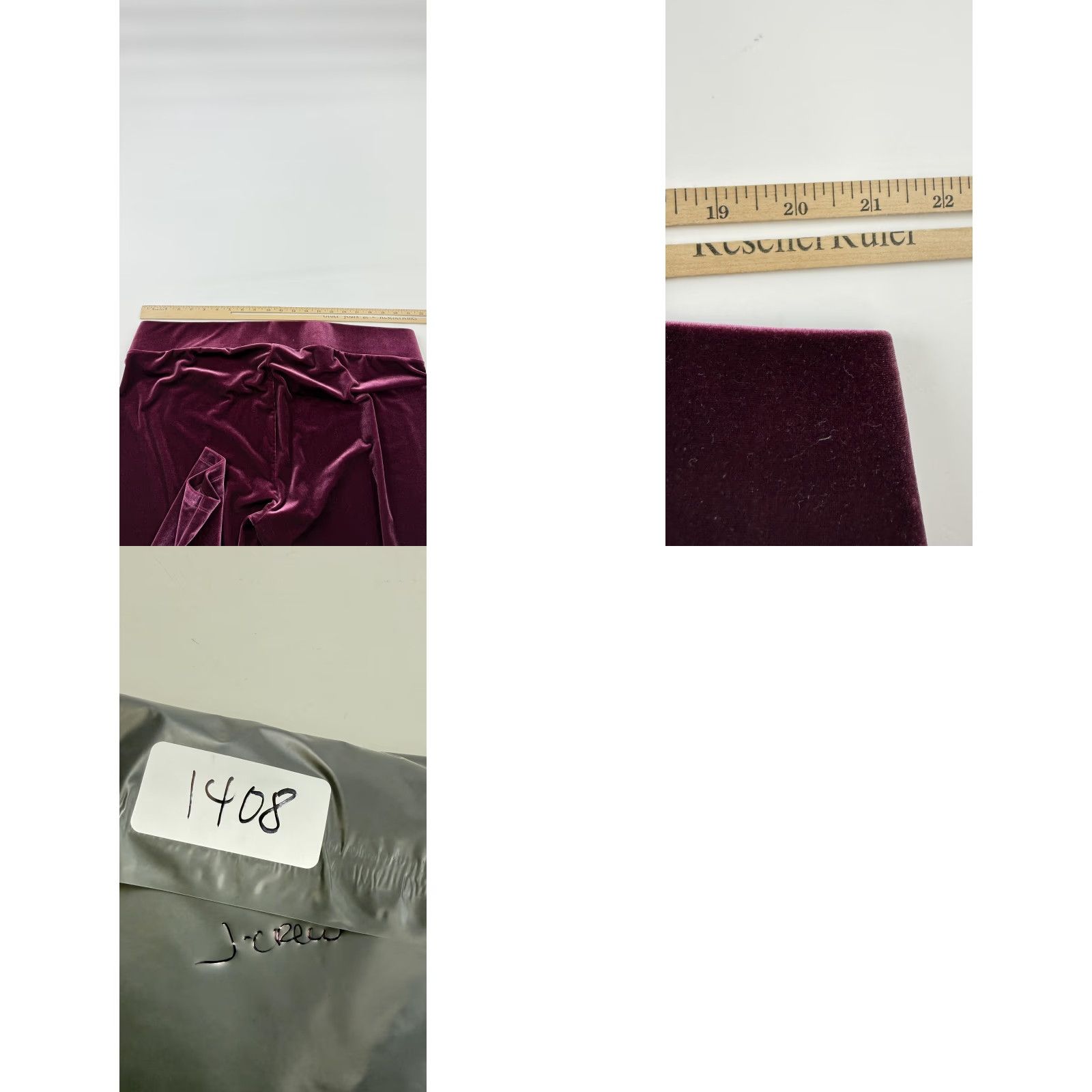 J.Crew J.Crew Womens 3X Velvet Leggings Plus Size Purple Pull On Stretch Elastic Waist Pants Size 40" / US 18 - 8 Thumbnail