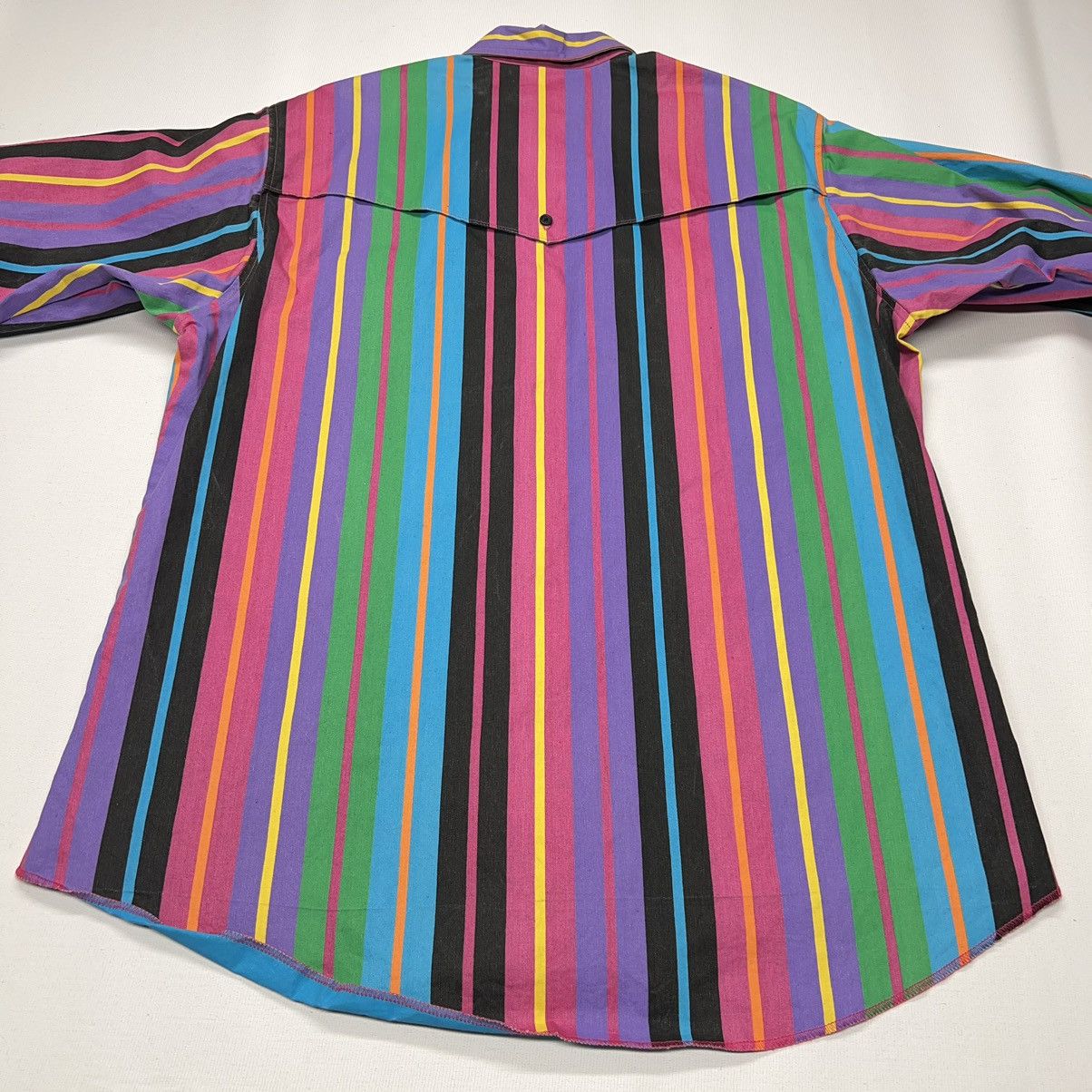 Vintage × Wrangler Wrangler Brushpopper Shirt 17.5 35 Pink Stripe Western Rodeo Size US XL / EU 56 / 4 - 10 Thumbnail