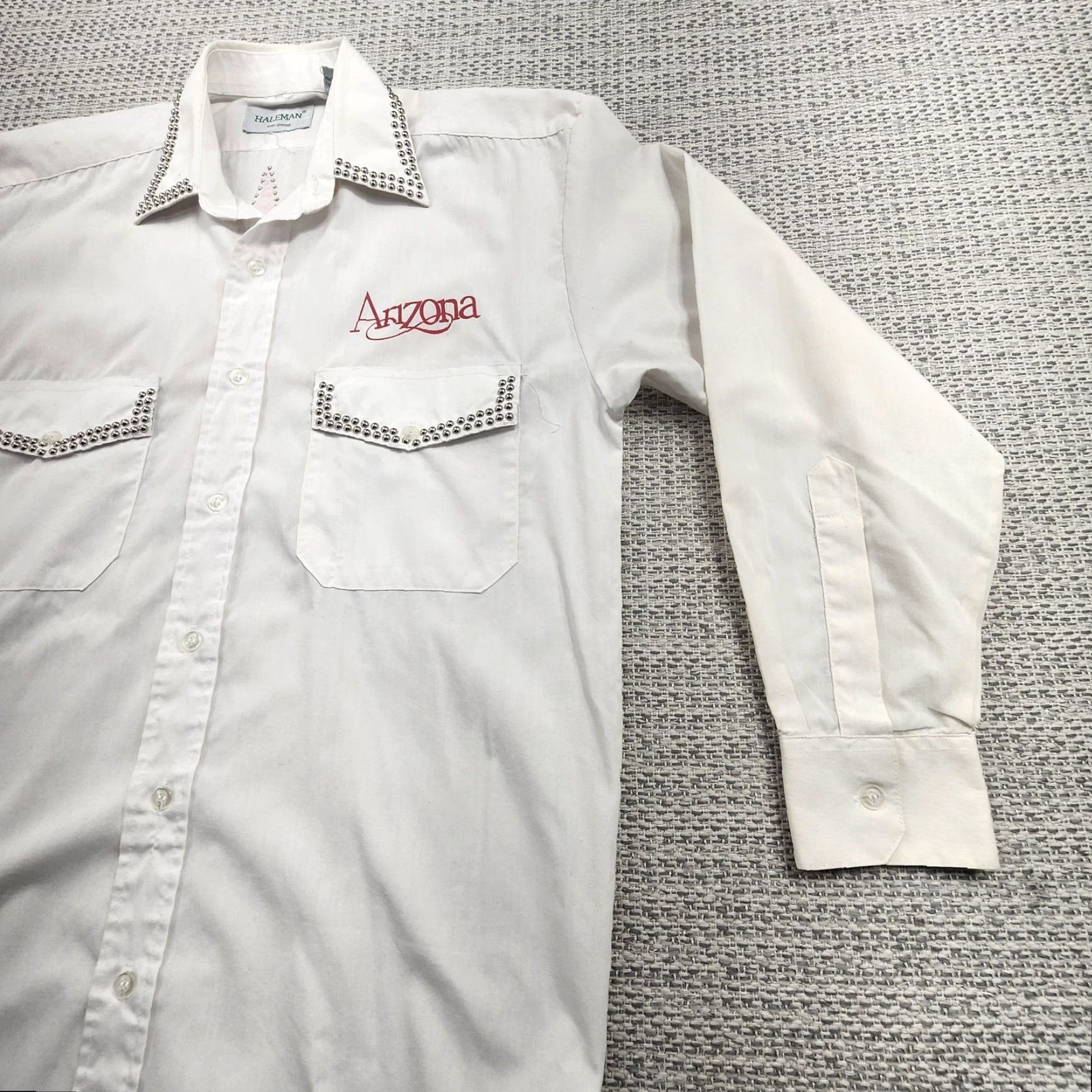 Vintage VINTAGE Haleman Shirt Mens S Western Arizona Star Cowboy 80s Shirt Mens S White Button-Up Long Sleeve Size US S / EU 44-46 / 1 - 4 Thumbnail
