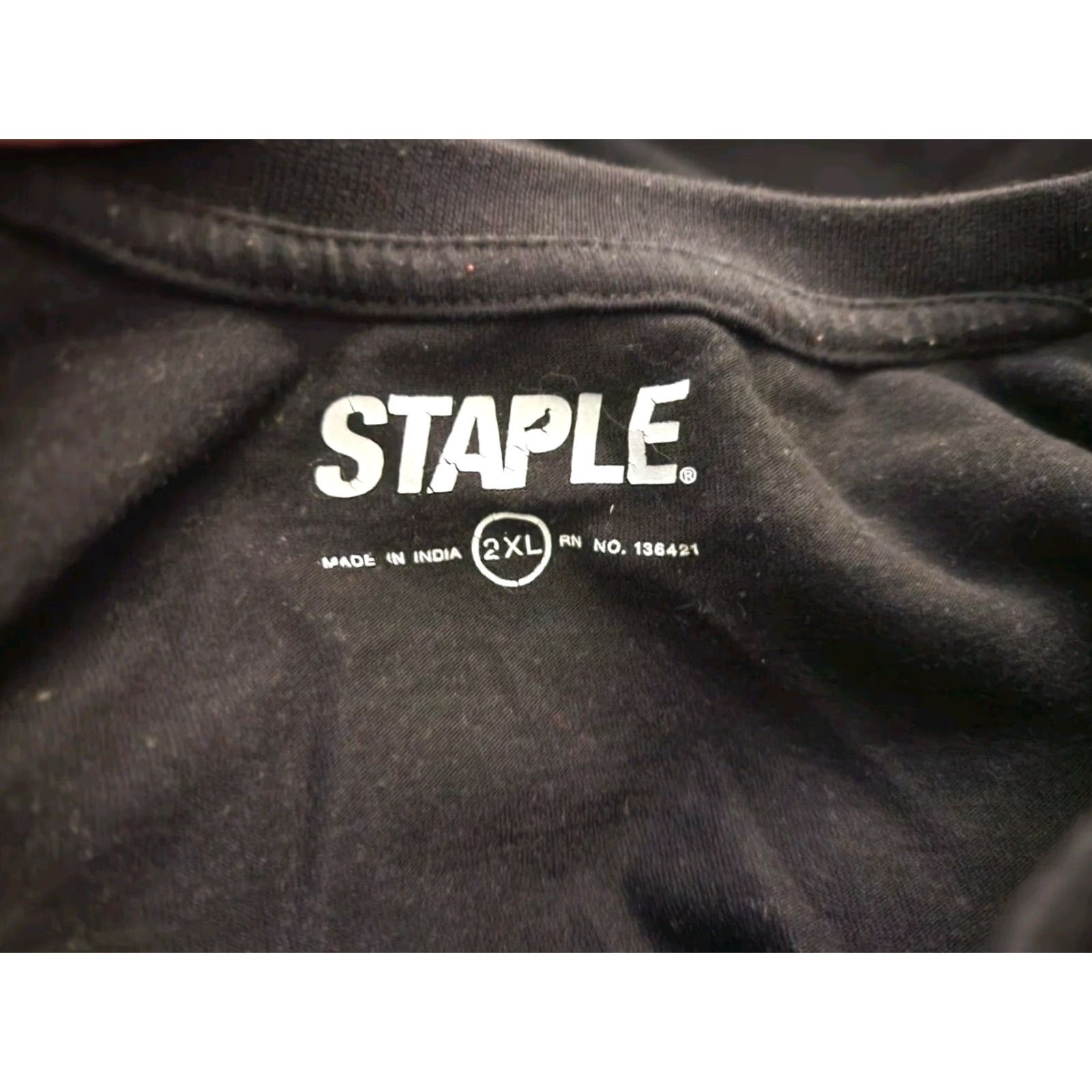 Logo 7 Staple Mens T-Shirt Logo 2XL Cotton Black Short Sleeve Crew Neck Graphic Print Pigeon Mountains 90s Theme Logo: Staple 2XL Mens T Shirt? Size US XXL / EU 58 / 5 - 4 Thumbnail