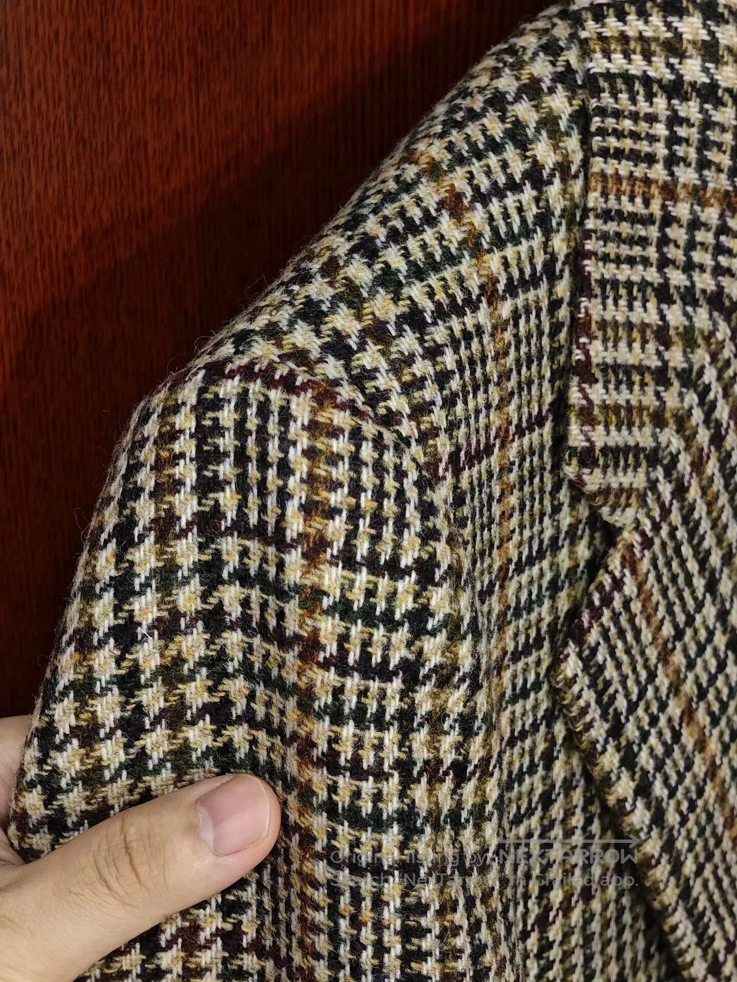 Caruso Caruso Brown Houndstooth Wool Blazer. Size US S / EU 44-46 / 1 - 3 Thumbnail
