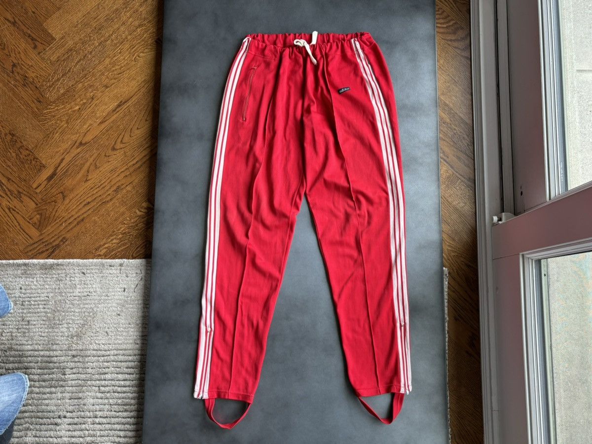 Adidas × Vintage 1980s Vintage Adidas Track Suit Jacket Pants 3 Stripes Red Size US L / EU 52-54 / 3 - 21 Thumbnail