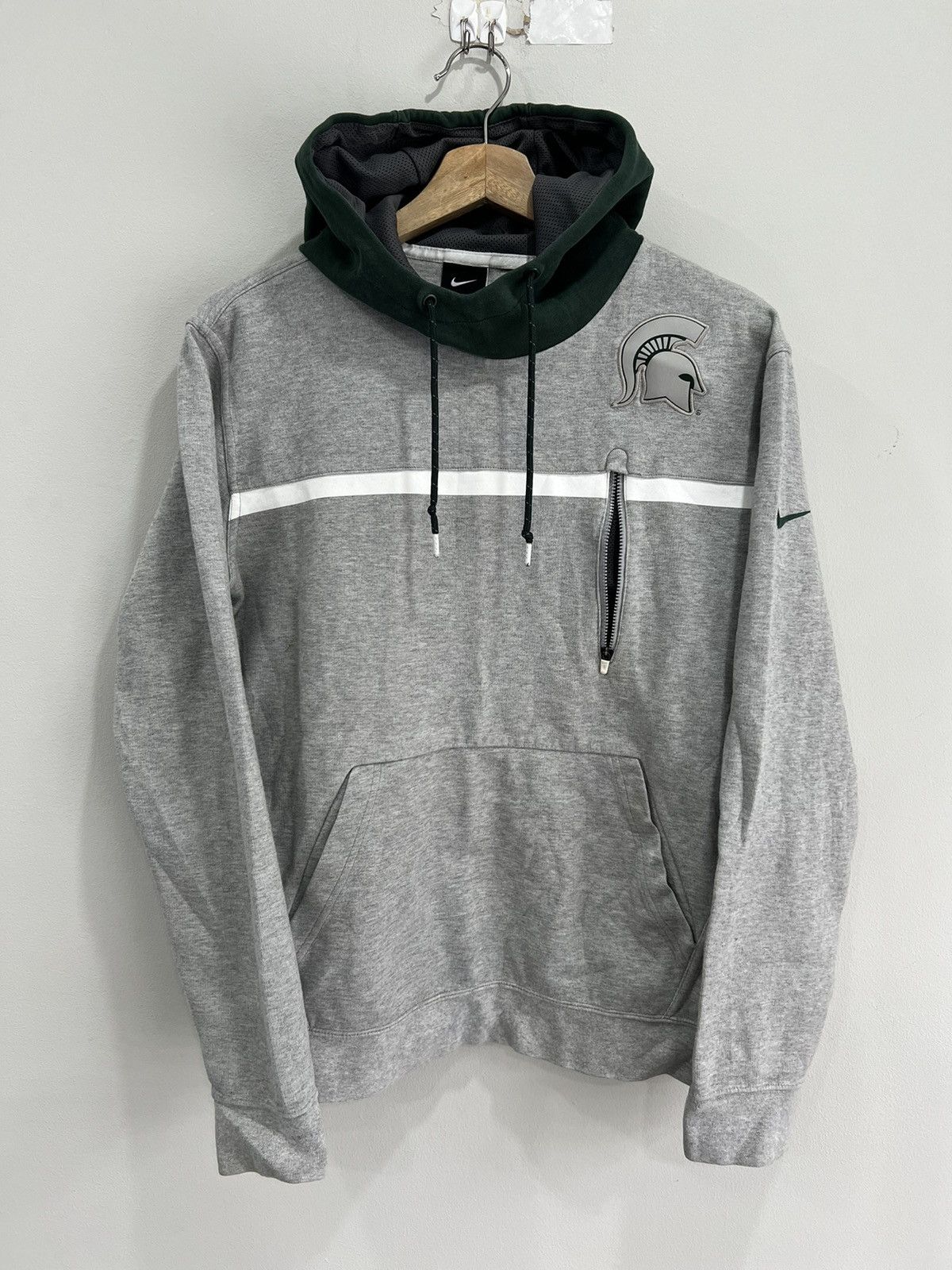 Nike × Vintage Vintage Nike Michigan Spartans Hoodie Sweater Size US L / EU 52-54 / 3 - 1 Thumbnail