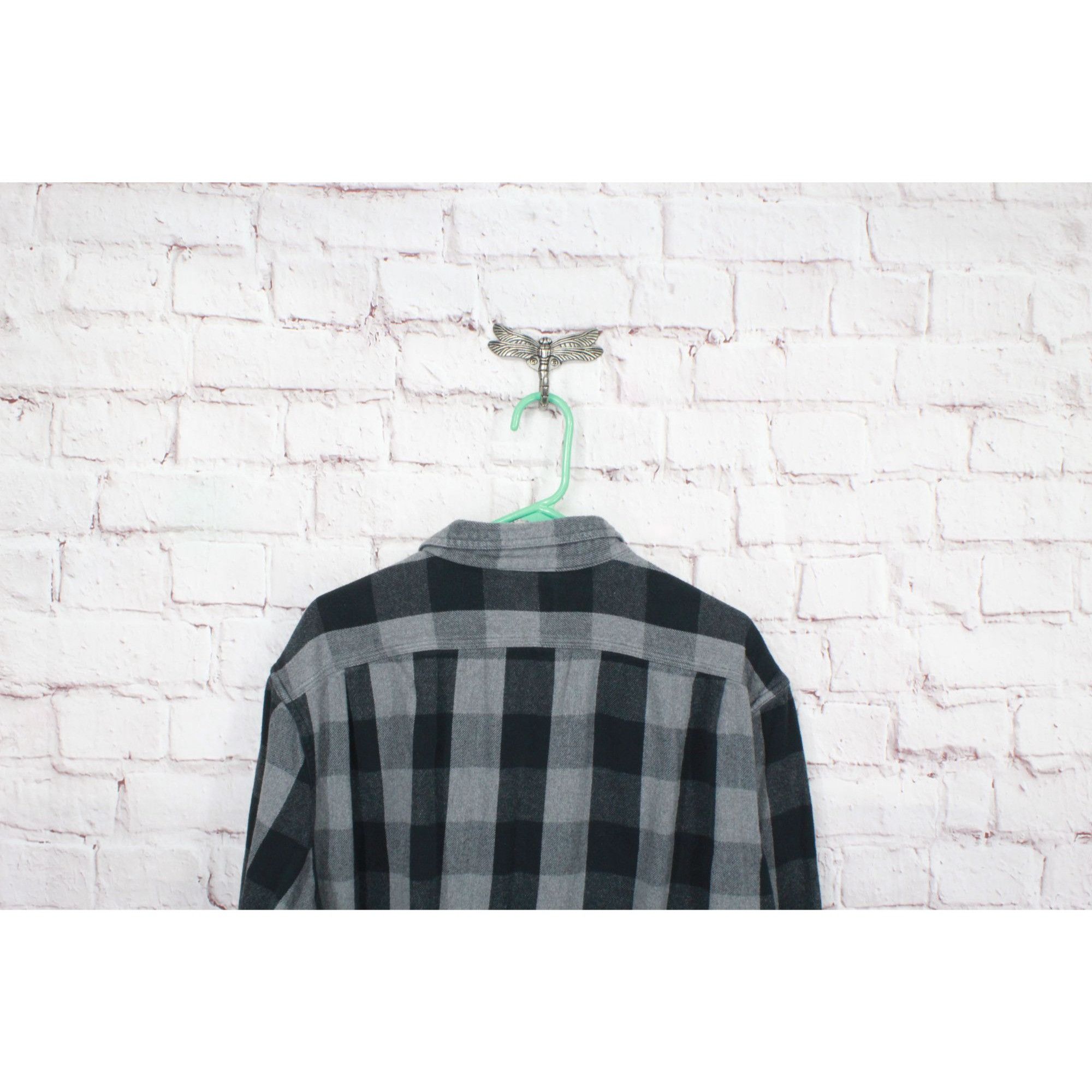 L.L. Bean LL Bean Organic Flannel Shirt Black Gray XXL Size US XXL / EU 58 / 5 - 4 Thumbnail