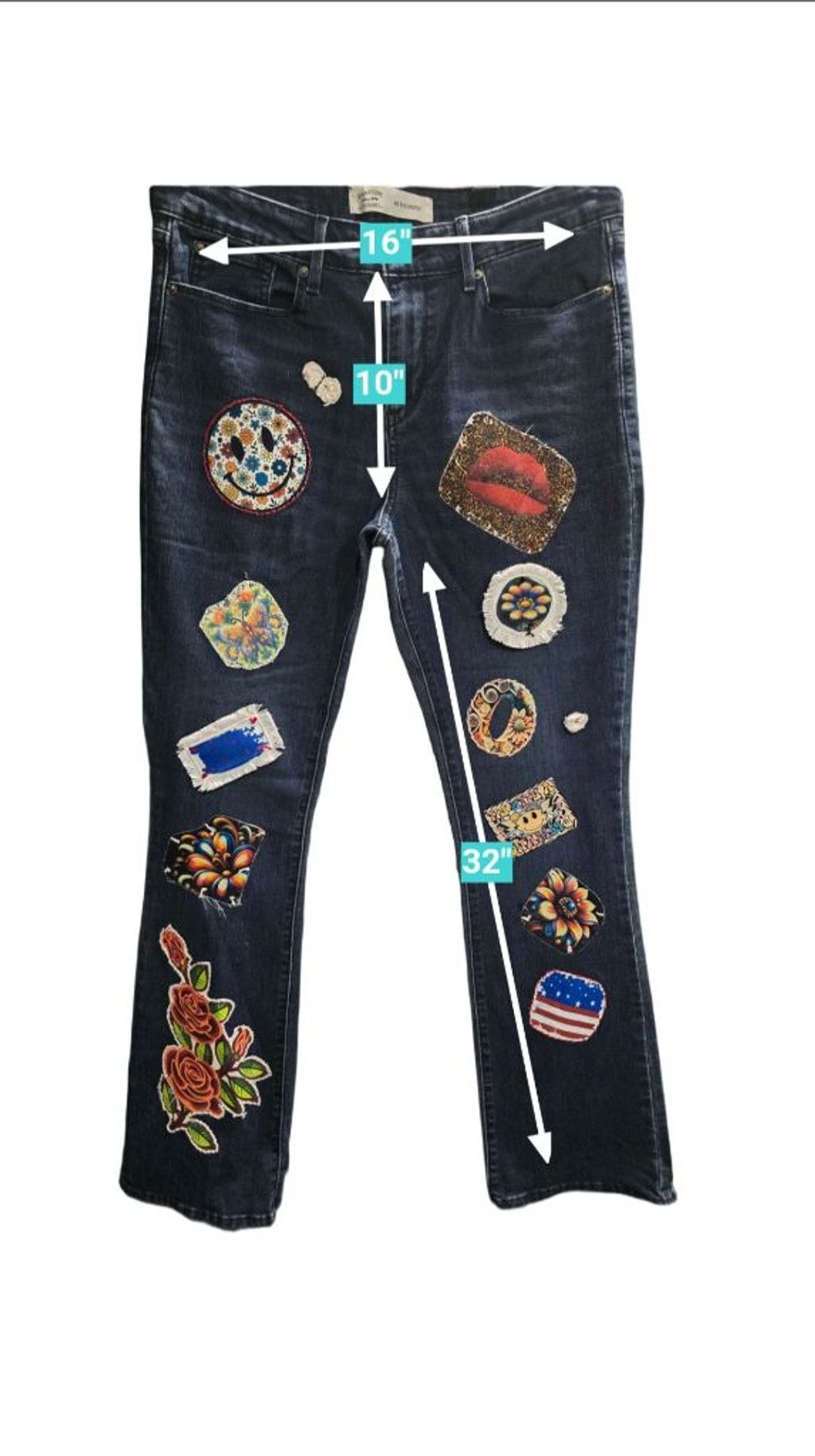 Levi's Levi's Upcycled Blue Boot Cut with Patches Size 12 Size 34" / US 12 / IT 48 - 3 Thumbnail