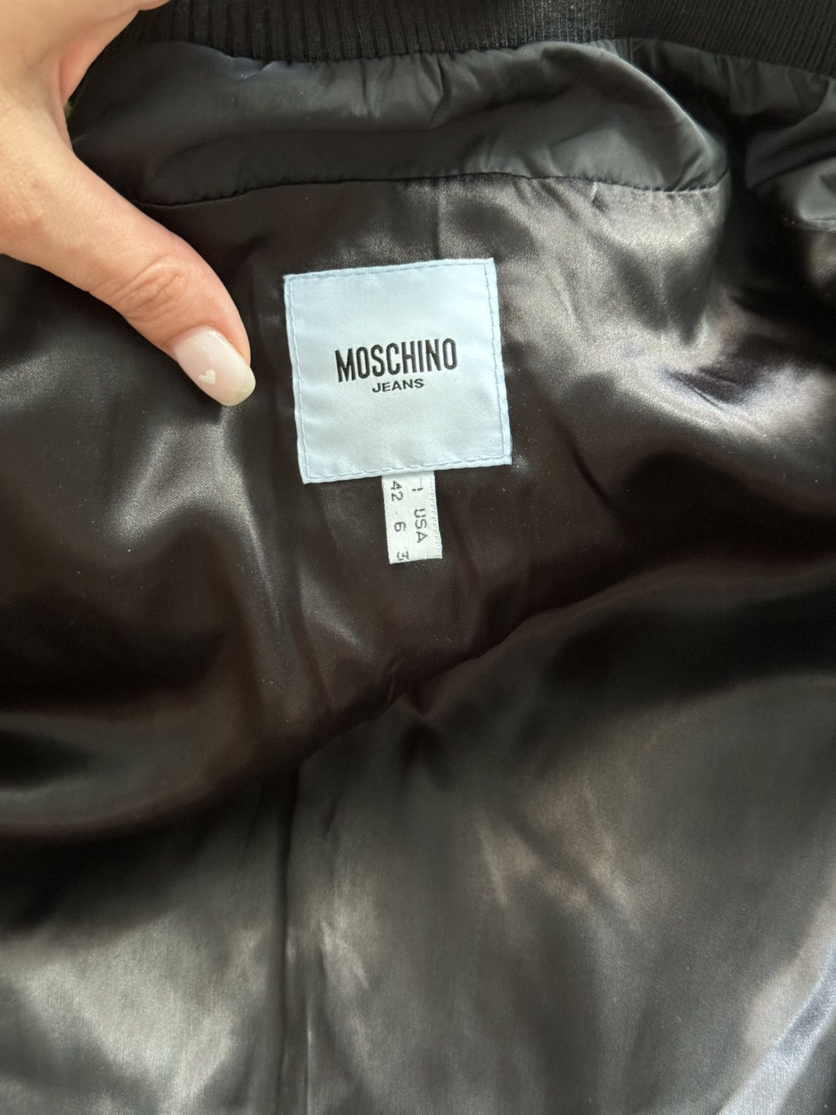 Designer × Moschino × Vintage Moschino 2000s vtg Y2K checkered double layer bomber jacket Size M / US 6-8 / IT 42-44 - 8 Thumbnail