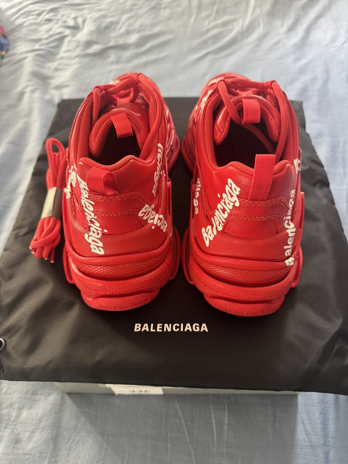 Balenciaga Balenciaga triple s logotype red/white Size US 10 / IT 40 - 2 Thumbnail