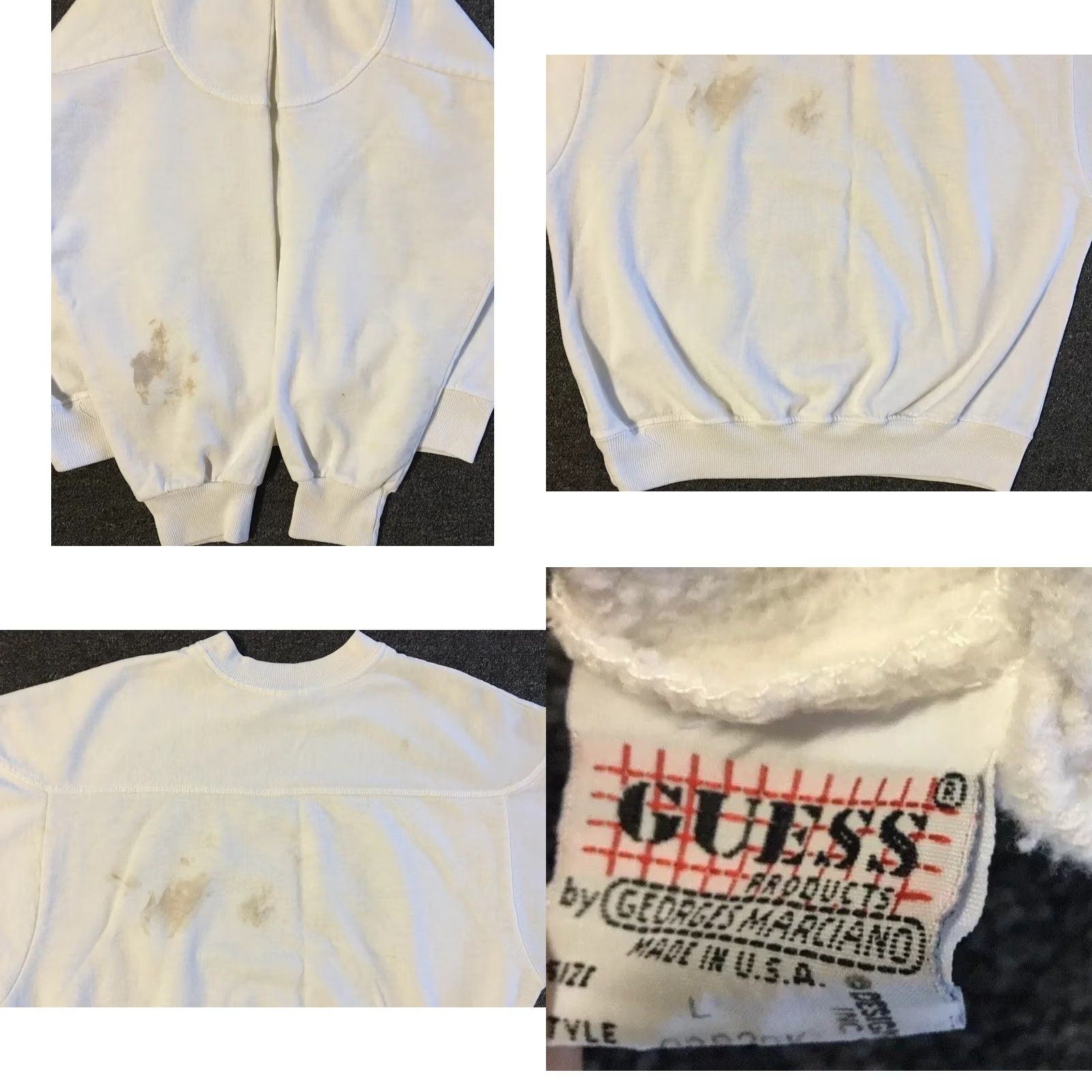 Guess VINTAGE Guess Jeans Hoodie Women L USA White Distressed Spellout 90s 80s Grunge Punk Hip Hop Retro Basketball Summer amer Womens Size L / US 10 / IT 46 - 9 Thumbnail