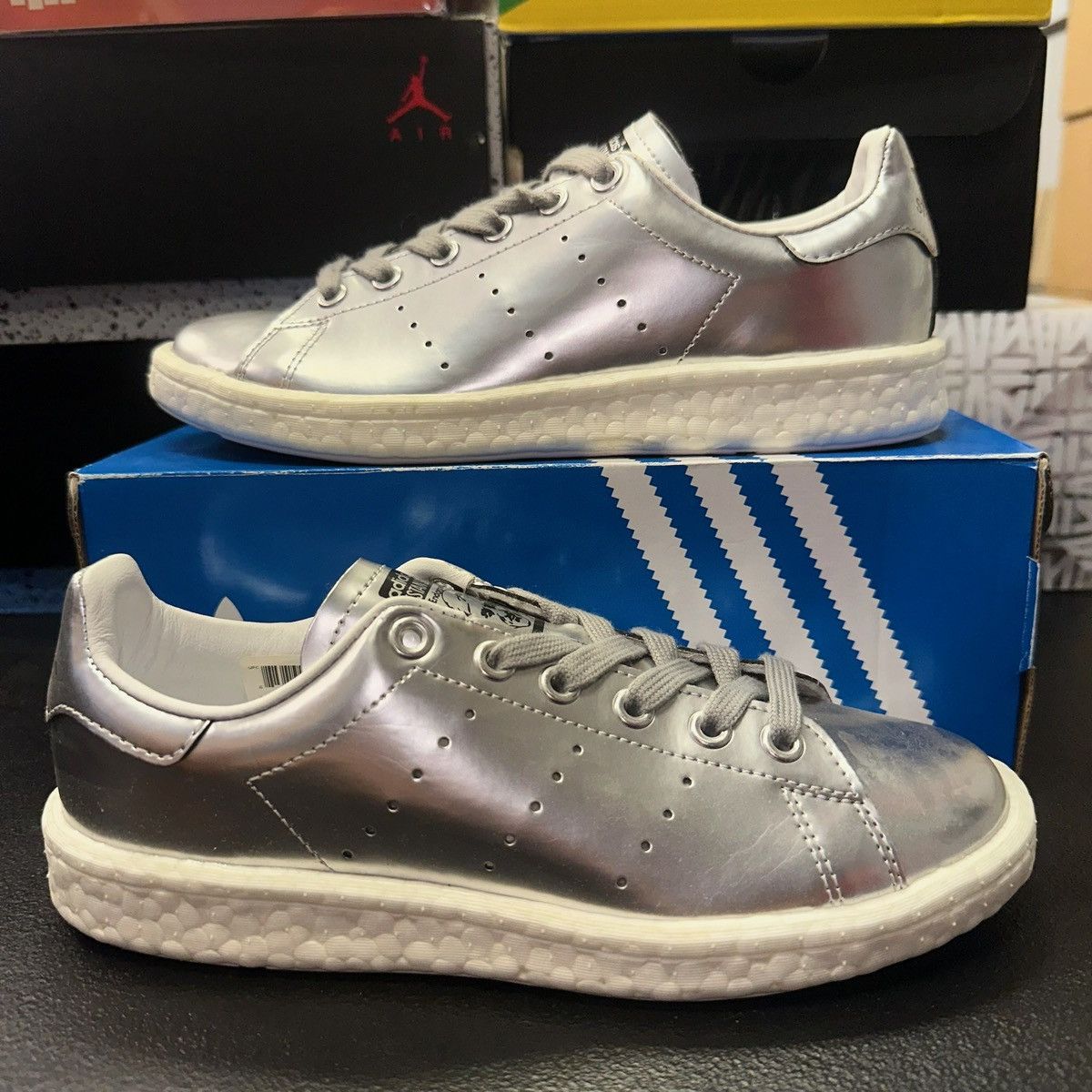 Adidas Size 6W - adidas Stan Smith Boost Metallic Silver - BB0108 Size US 6 / IT 36 - 1 Thumbnail