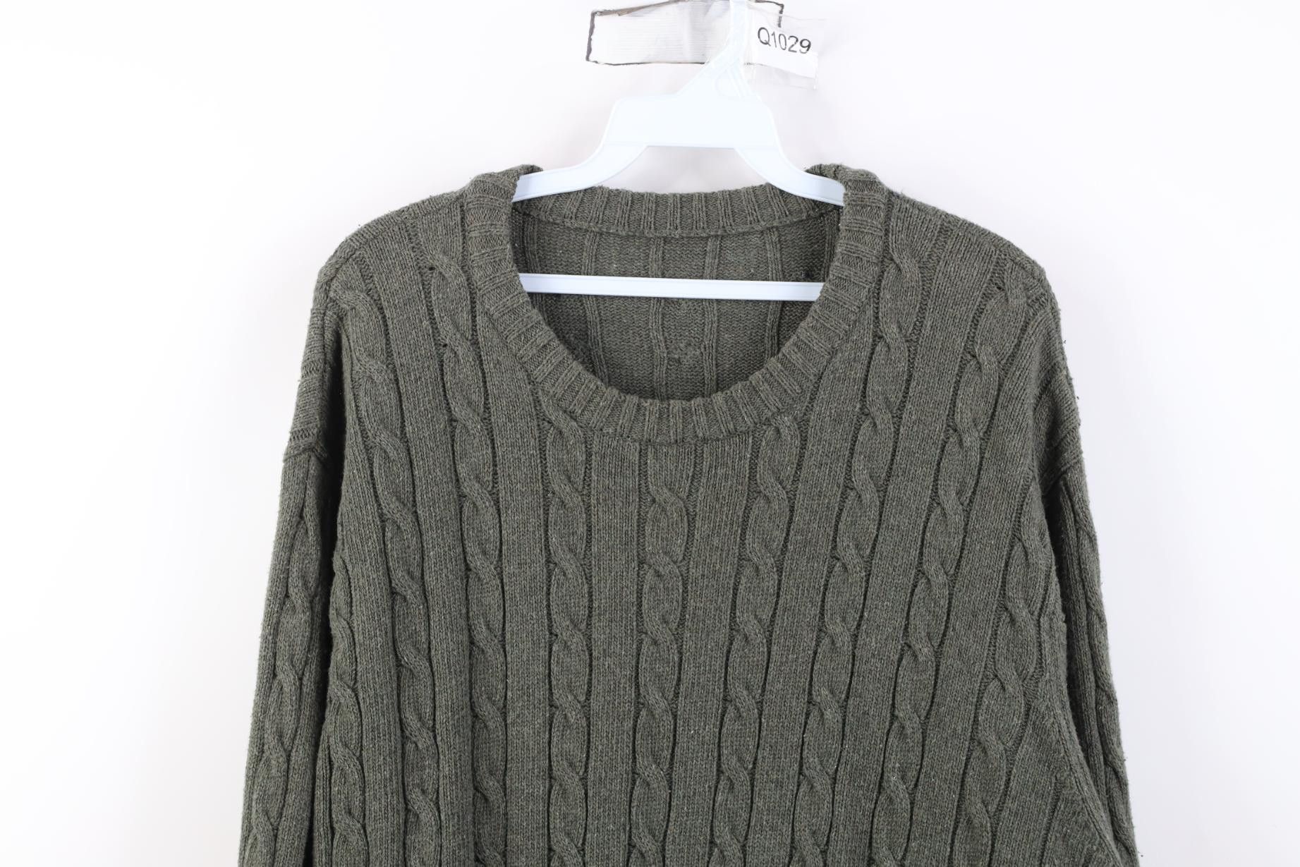 Vintage Vintage 90s Streetwear Chunky Cable Knit Crewneck Sweater Size US XL / EU 56 / 4 - 2 Thumbnail