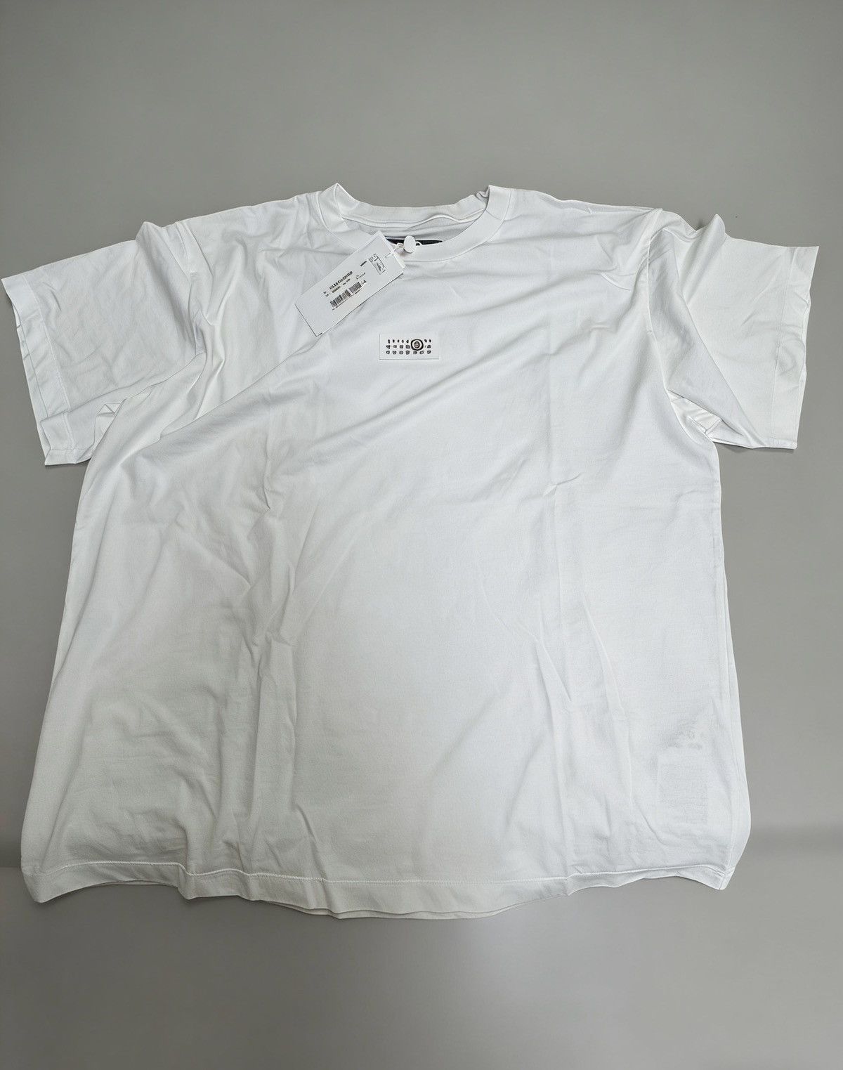Maison Margiela NWT MM6 Minimalist Chest Logo Unisex T-Shirt - White, L Size US L / EU 52-54 / 3 - 2 Thumbnail