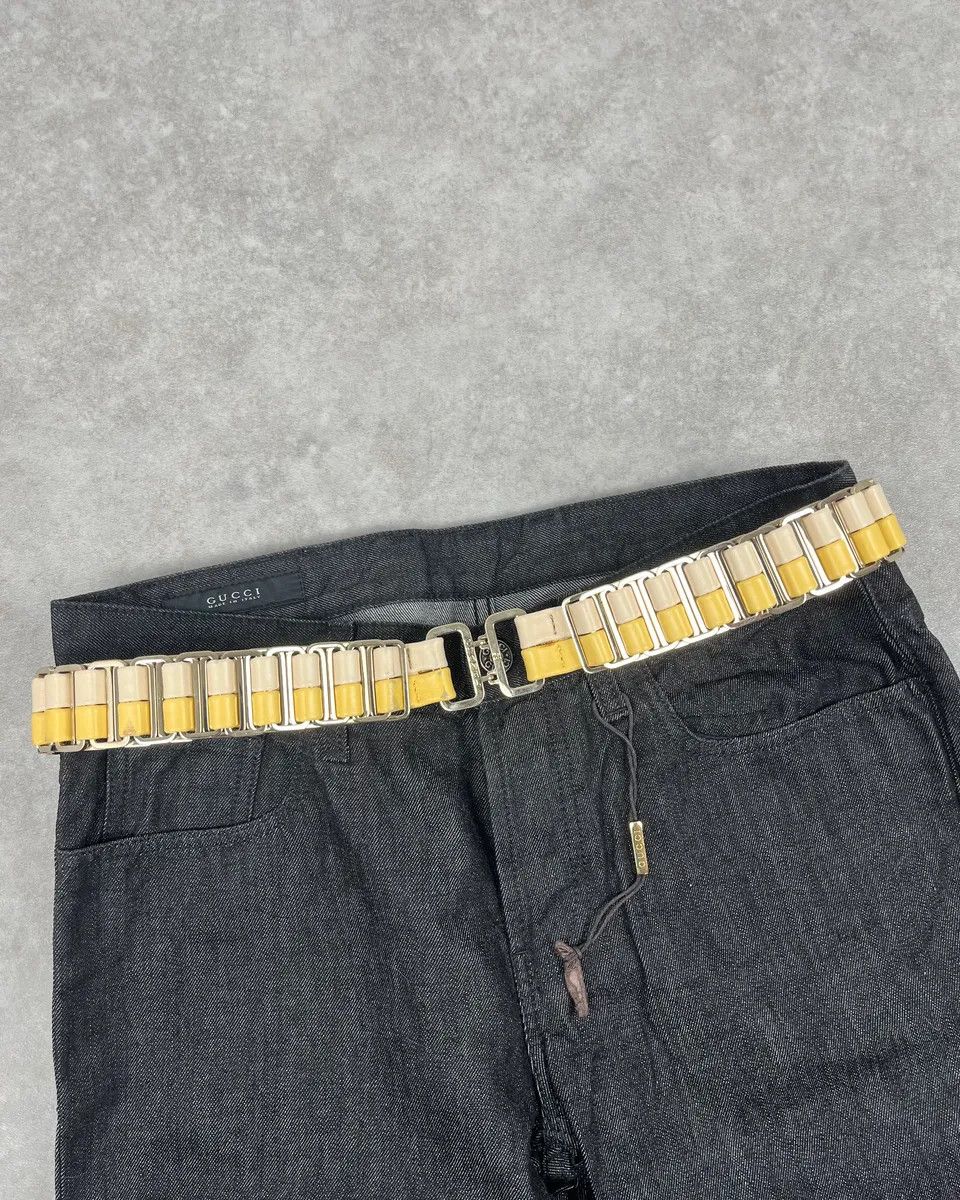 Chanel Chanel Cream & Yellow Steel And Leather Belt Size ONE SIZE - 2 Thumbnail