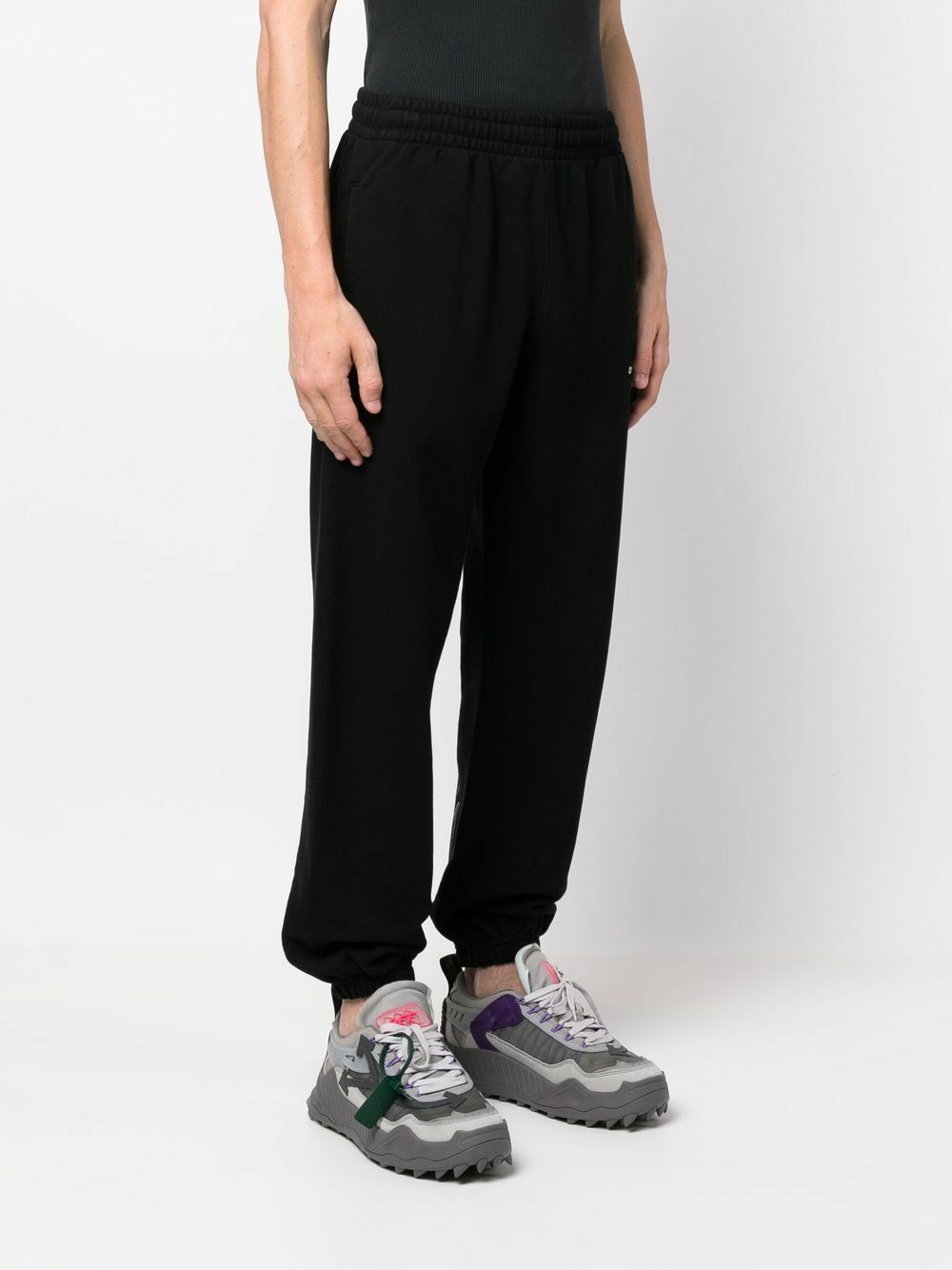 Off-White o1gr1nt1124 Wav Out Diag Short Sweatpant in Black Size US 26 / EU 42 - 3 Thumbnail