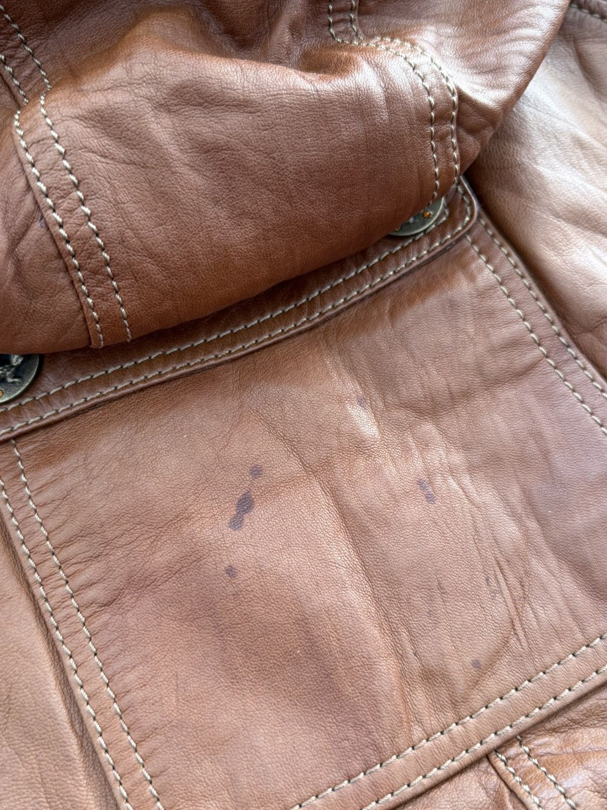 Just Cavalli 2000s Cavalli Cargo Fur Hood Leather Jacket Size S / US 4 / IT 40 - 14 Thumbnail