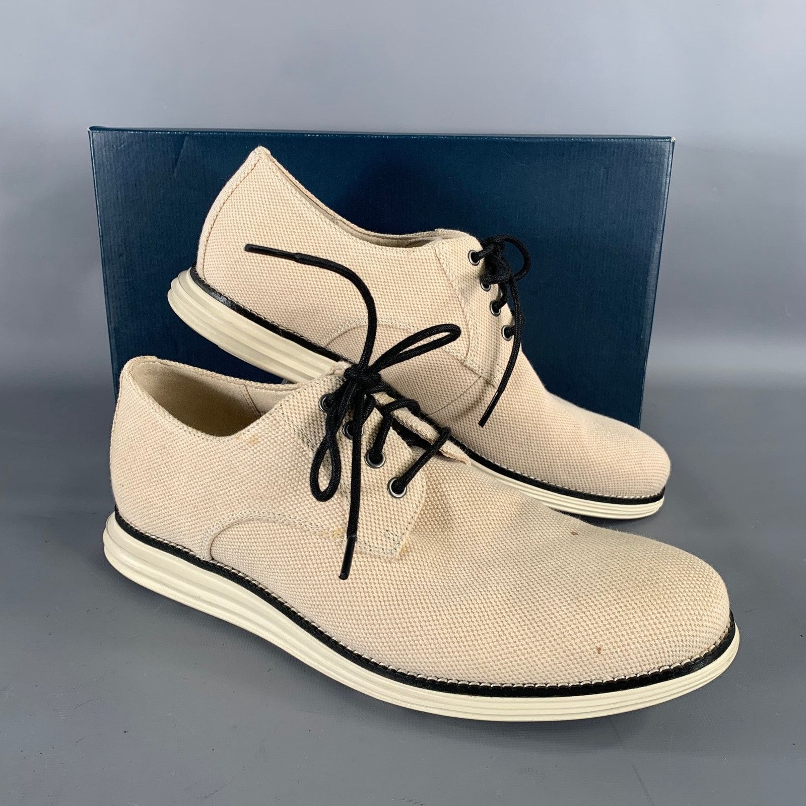 Cole Haan COLE HAAN Size 10.5 Cream Black Textured Sneakers Size US 10.5 / EU 43-44 - 8 Thumbnail