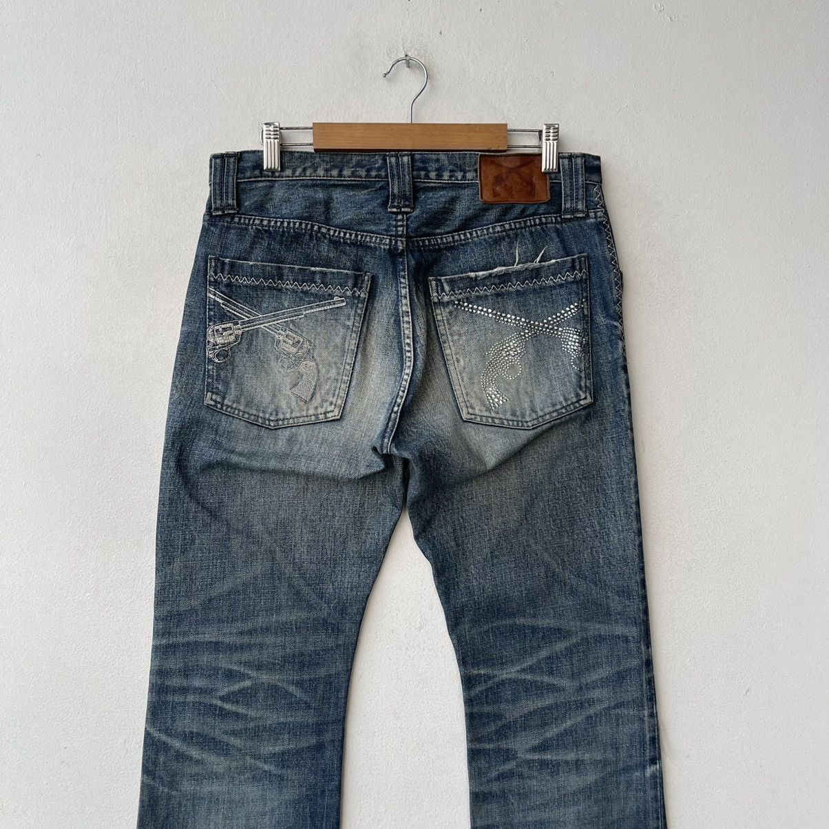 roarguns Flared Roar Guns Swarovski Crystal Pistols Thrashed Denim Size US 32 / EU 48 - 12 Thumbnail