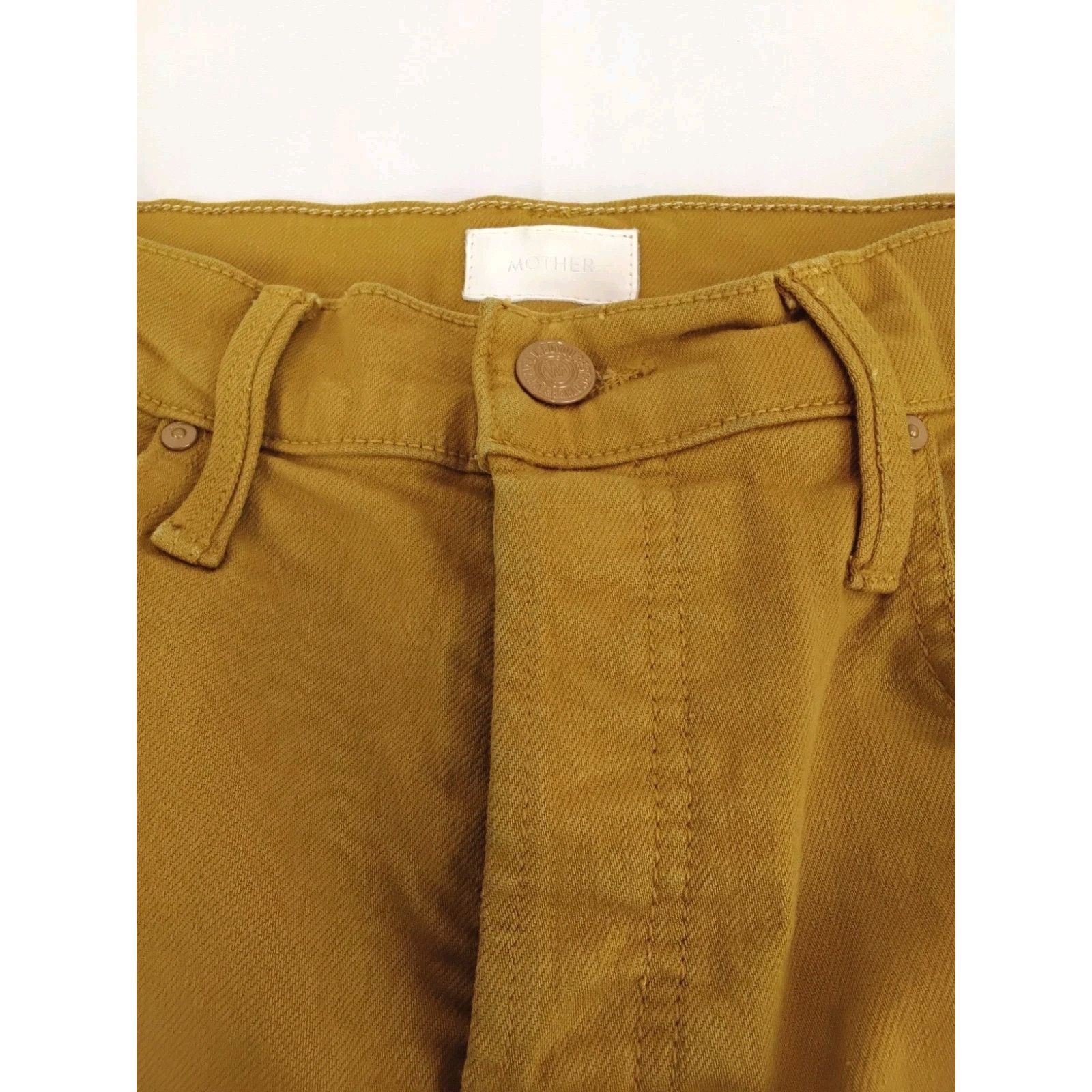 MOTHER Mother Tomcat Ankle Fray Jeans Women's 25 Mustard Yellow Size 25" / US 0 / IT 36 - 5 Thumbnail