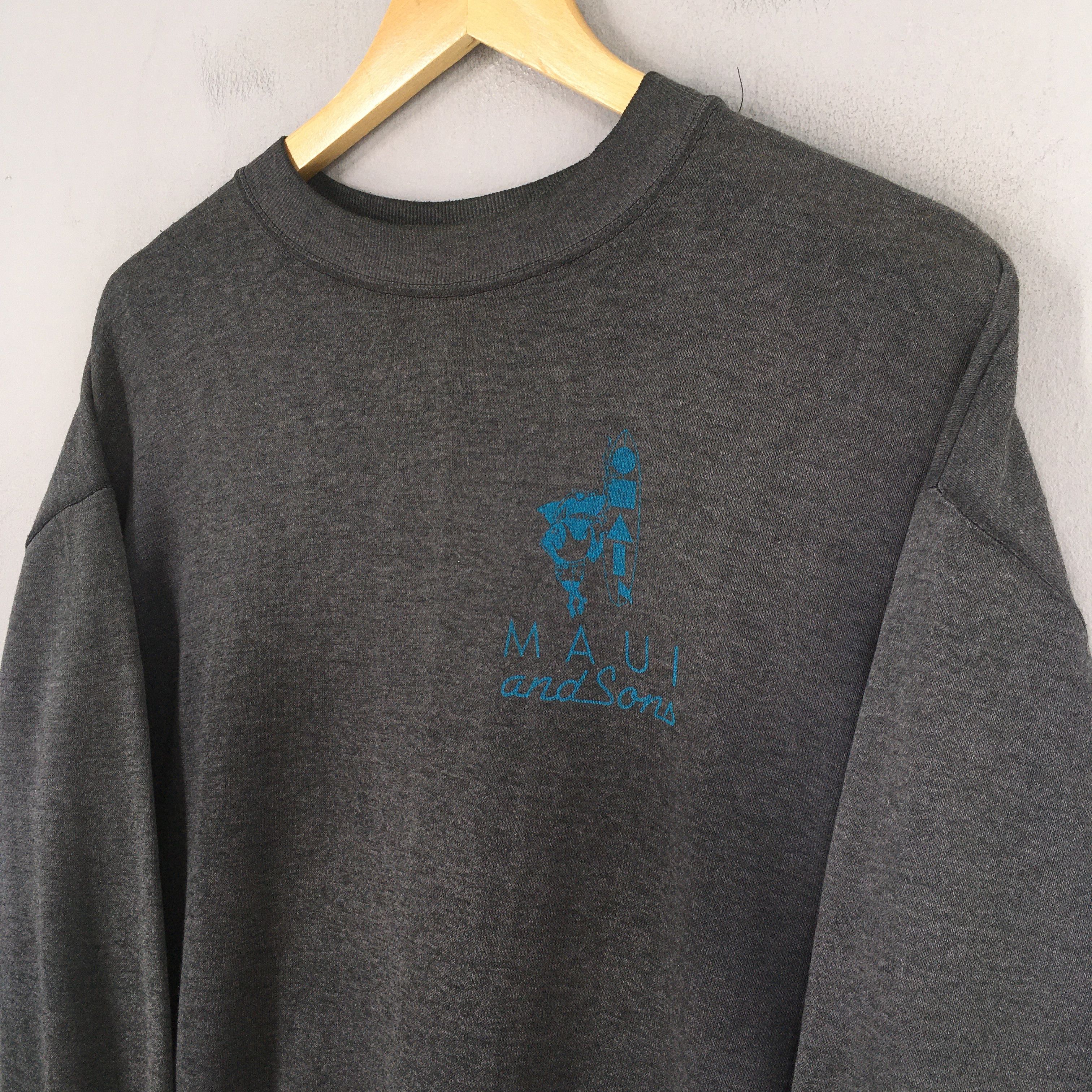 Maui and Sons × Vintage Vintage 90's Maui & Sons Sharks Surfing Sweatshirt Medium Size US M / EU 48-50 / 2 - 3 Thumbnail