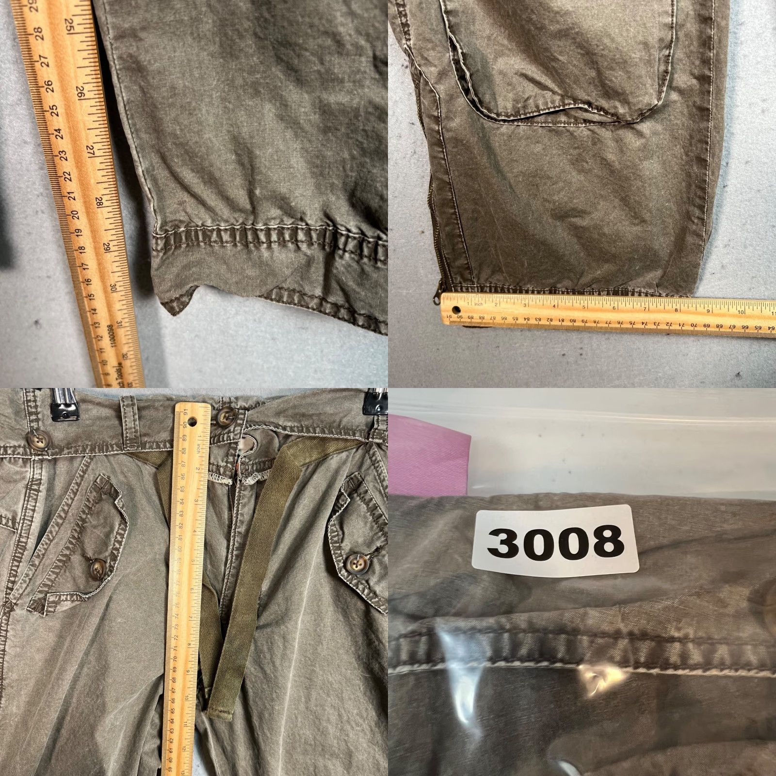 UNIF UNIF Womens 26 Olive Green Cargo Pants 100% Cotton Straight Leg Relaxed Fit Size 26" / US 2 / IT 38 - 8 Thumbnail