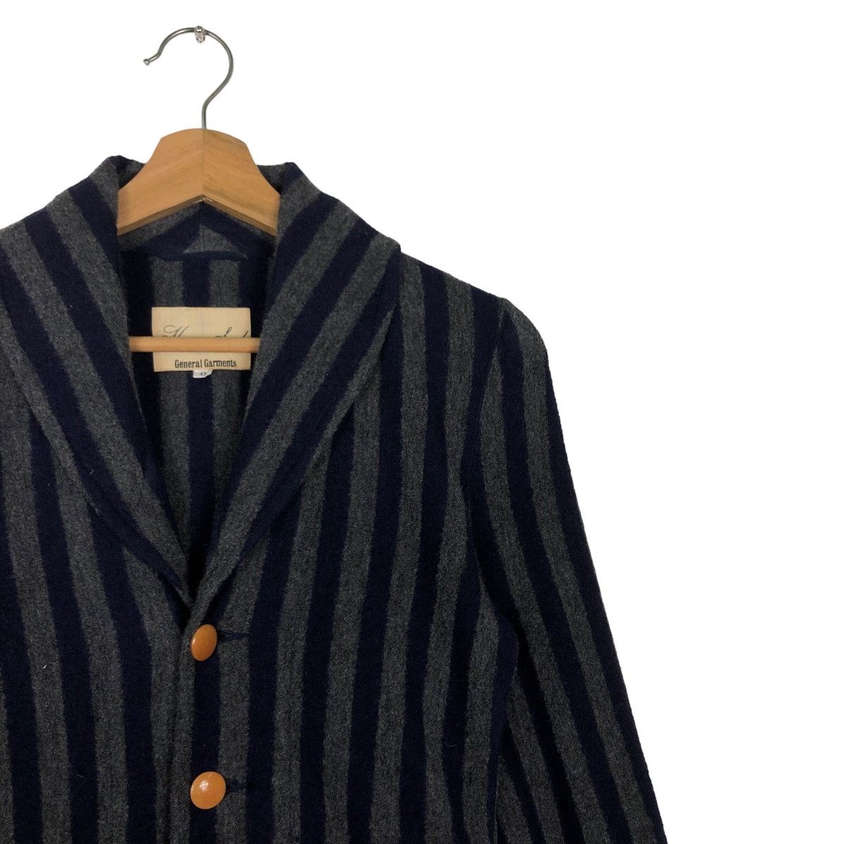 Issey Miyake 🔥Vintage Striped Wool Jacket General Garments Issey Miyake Size M / US 6-8 / IT 42-44 - 5 Thumbnail
