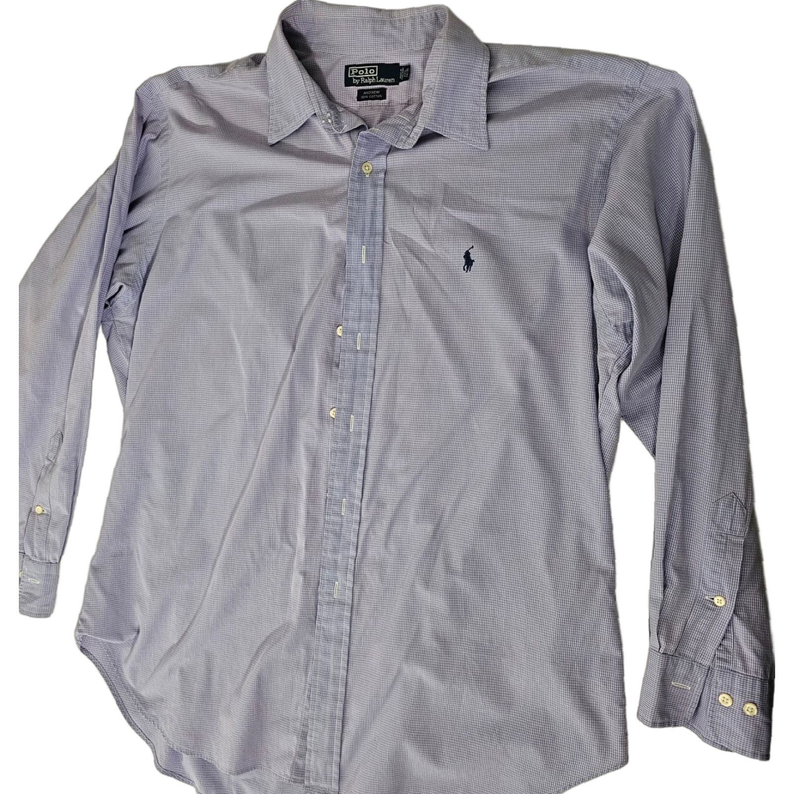 Polo Ralph Lauren VINTAGE Polo Ralph Lauren Button-Up Shirt Men 17.5 34 Purple Check Casual Preppy Pocketed 100% Cotton Mens Size US XXL / EU 58 / 5 - 1 Thumbnail