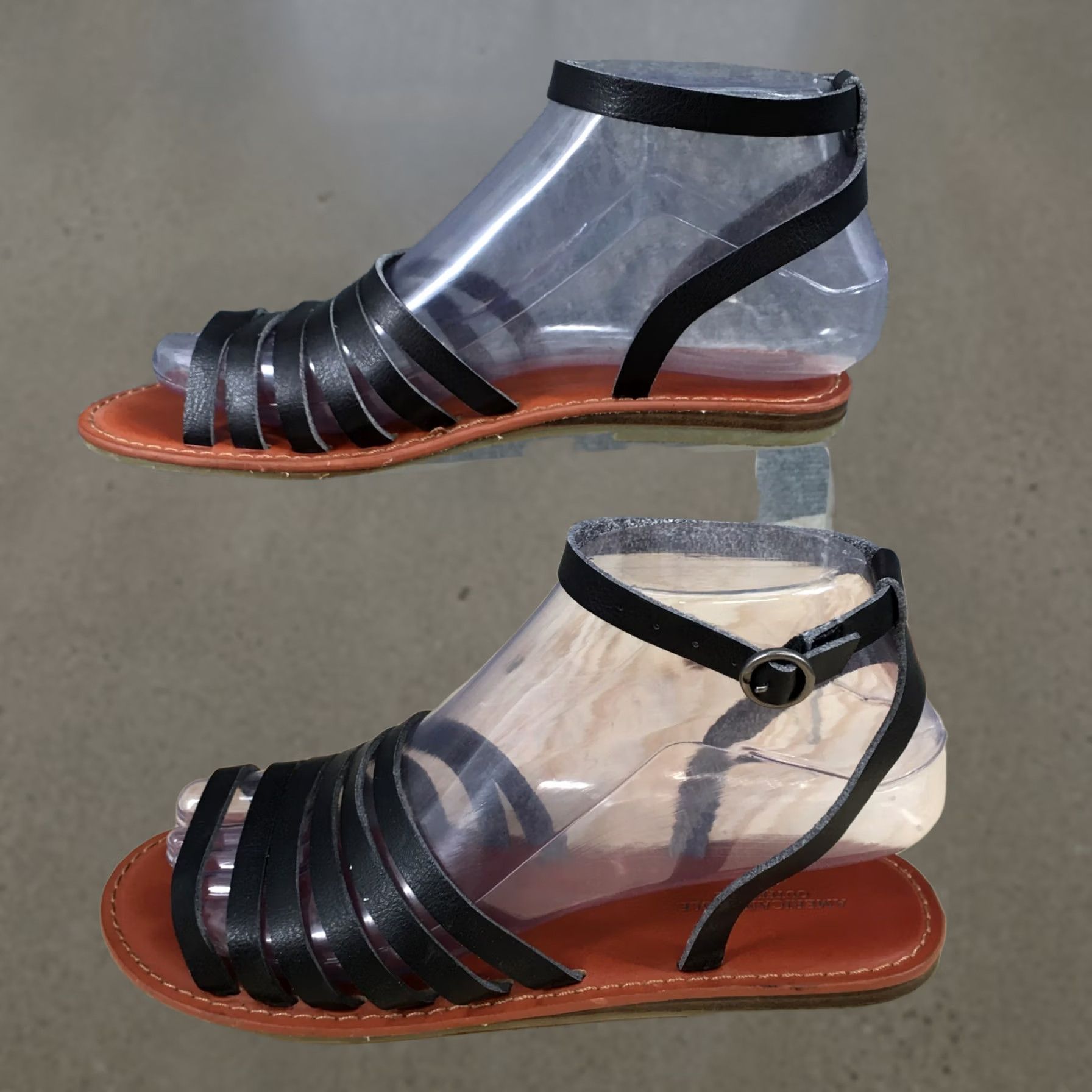 American Eagle Outfitters American Eagle Outfitters Sandal Womens 6 Black Strappy Gladiator Open Toe Flats Size US 6 / IT 36 - 1 Thumbnail