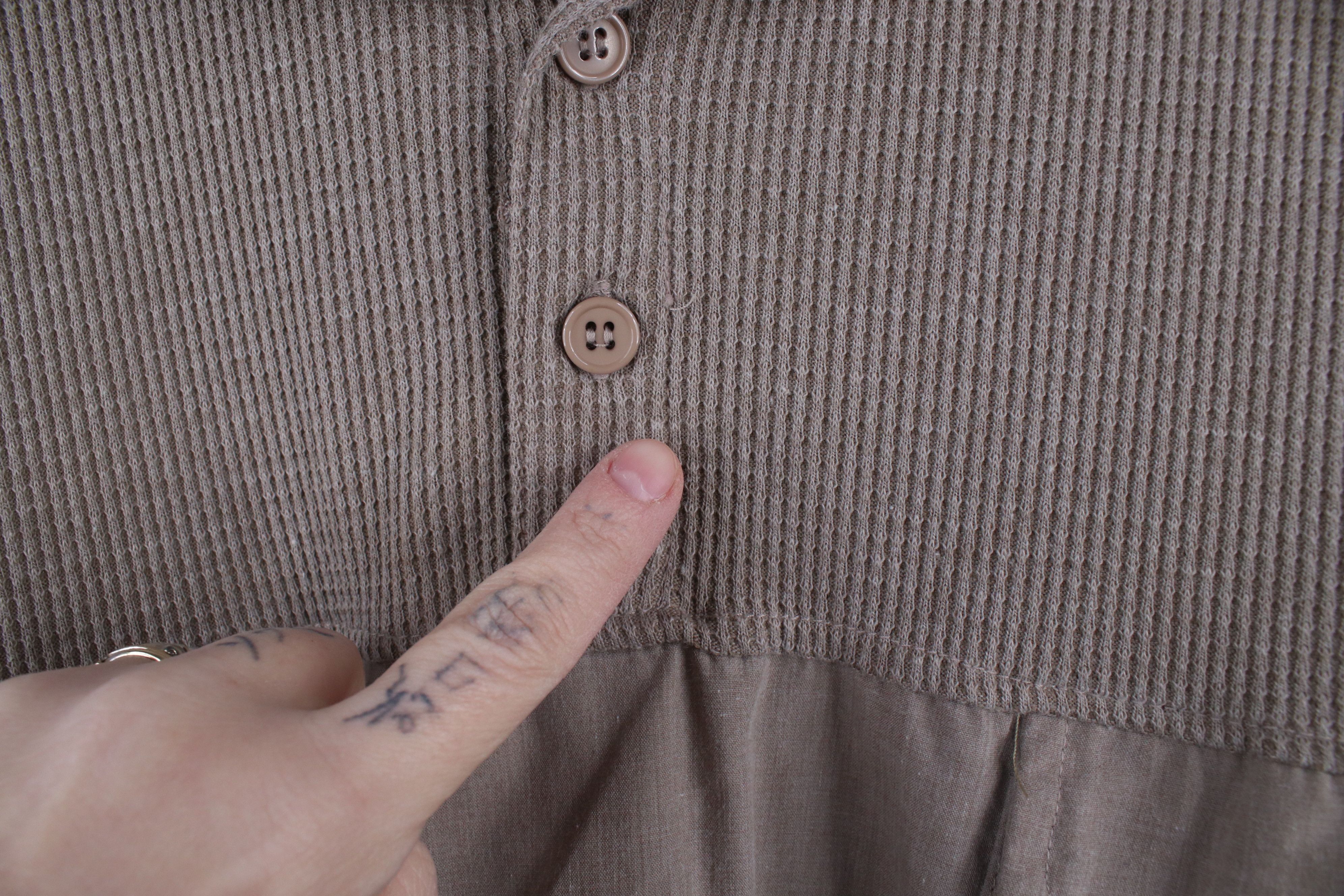 Vintage Vintage 90s Streetwear Thermal Waffle Pullover Polo Shirt Size US L / EU 52-54 / 3 - 4 Thumbnail