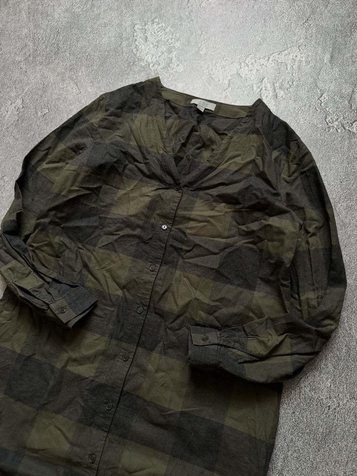Cos × Designer COS 36 checkered dress long sleeve button up Size XS / US 0-2 / IT 36-38 - 2 Thumbnail