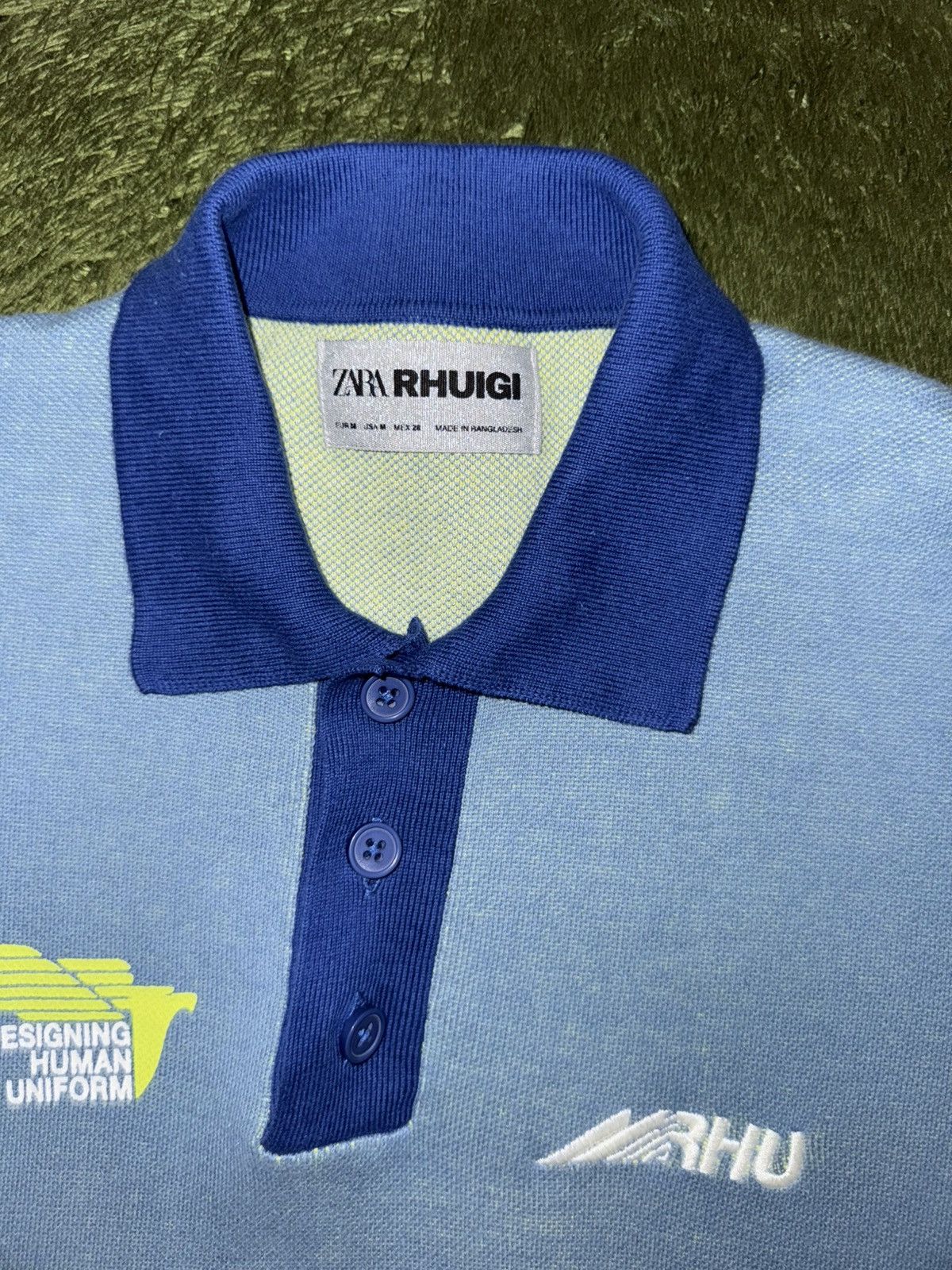 Rhude × Zara [M] RHUDE Rhuigi x ZARA Jacquard Knit T-Shirt Blue Size US M / EU 48-50 / 2 - 6 Thumbnail