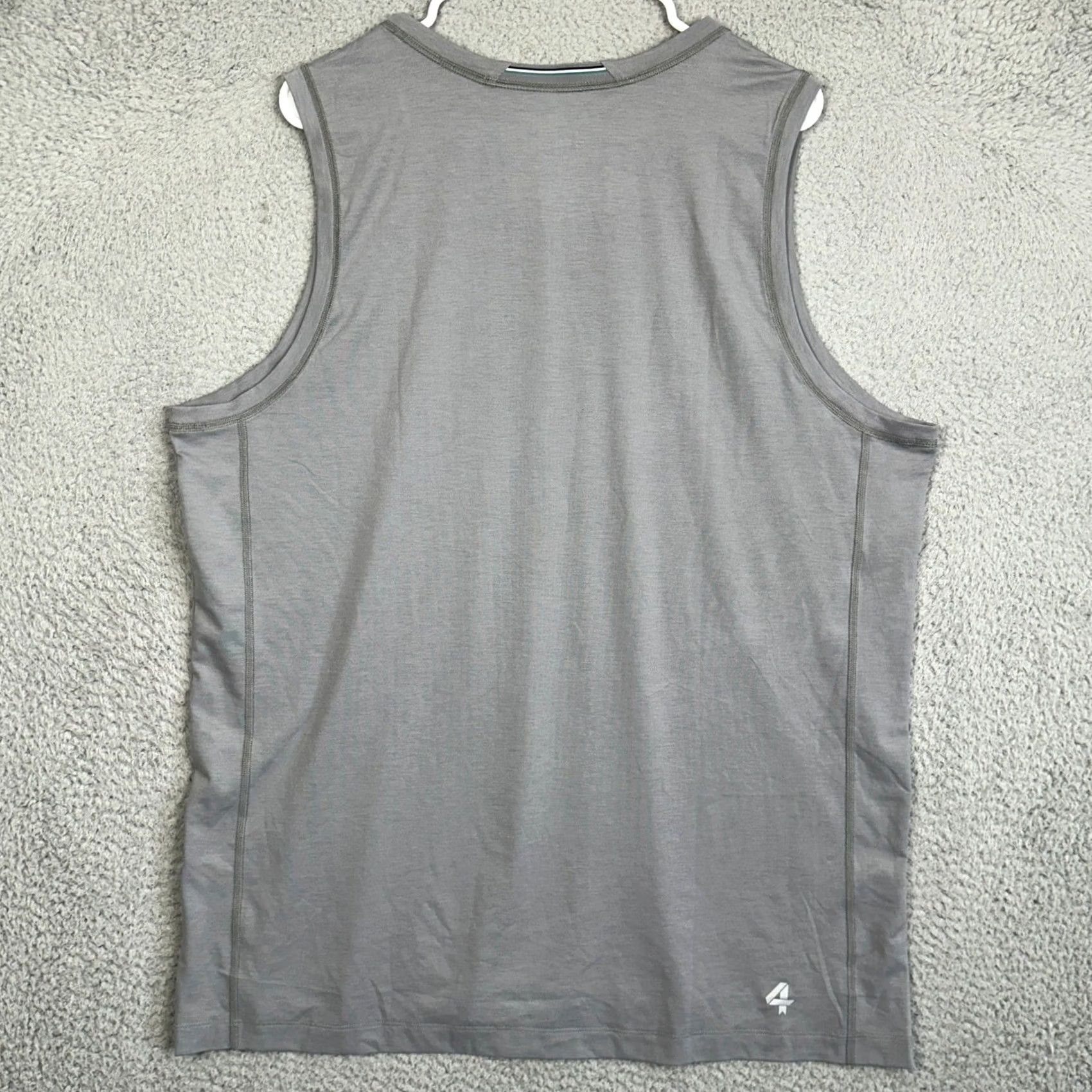 Vintage Fourlaps x Peloton Tank Tops Mens XL Gray Crew Neck Sleeveless 47 in Chest Athletic Moisture Wicking Quick Dry Wool Polyester Spandex 4-6-7-5 Size US XL / EU 56 / 4 - 2 Thumbnail